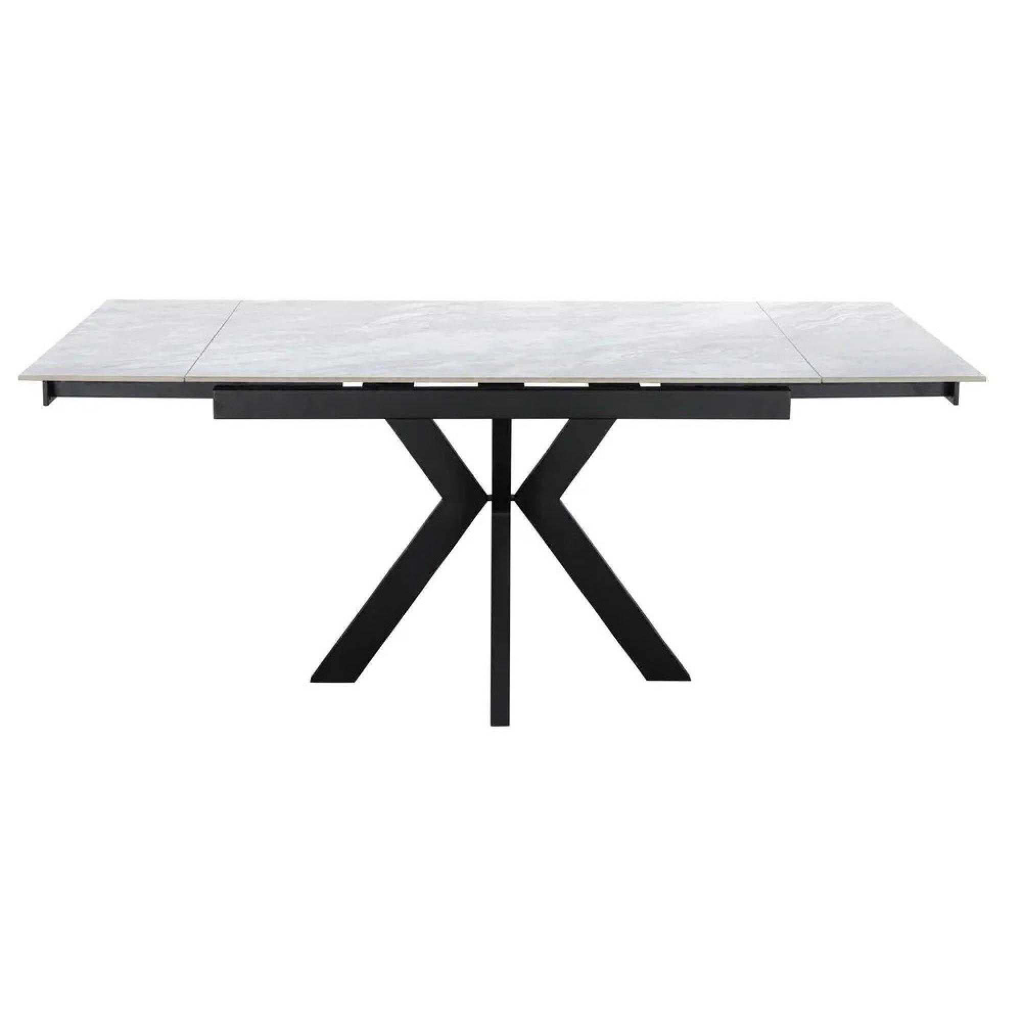 Vida Pearla Grey Ceramic 4-6 Seater Extending Dining Table