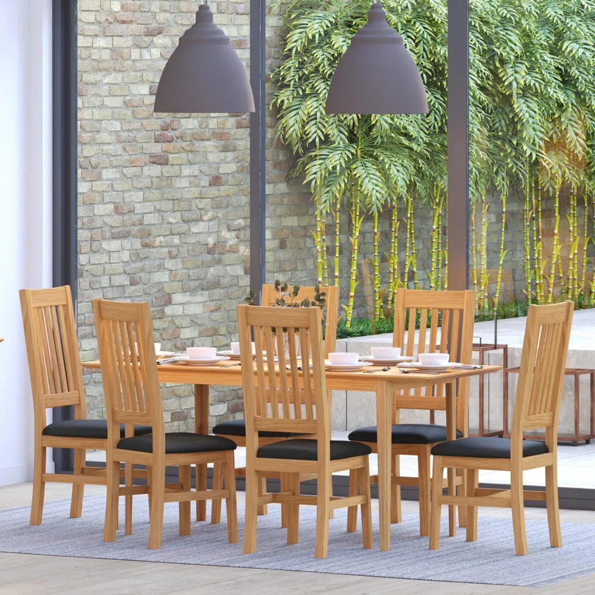 Selene Oak 4-6 Seater Extending Dining Table - 140cm-180cm