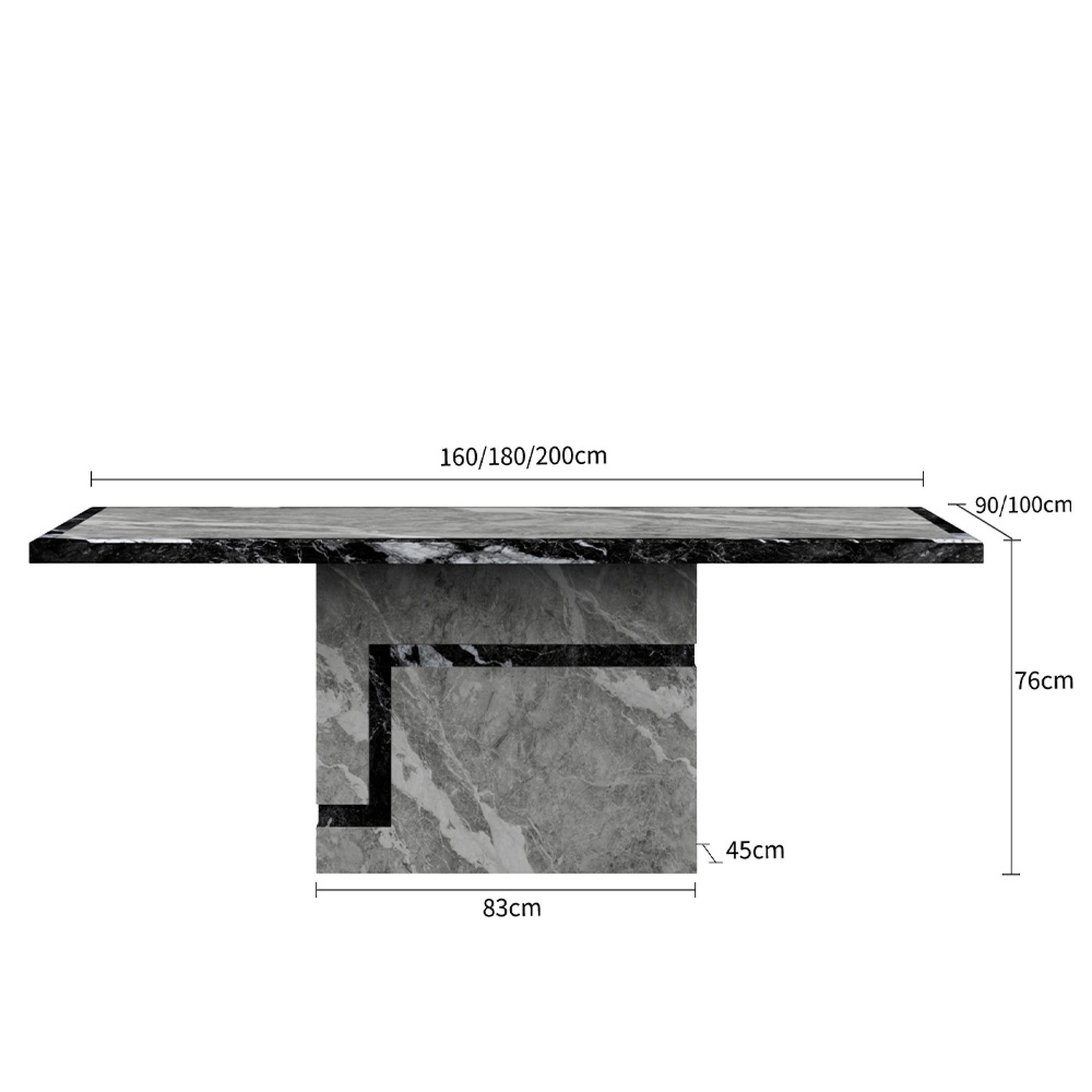 Venice Dining Table - Armani Grey Engineered Marble - Sizes Available