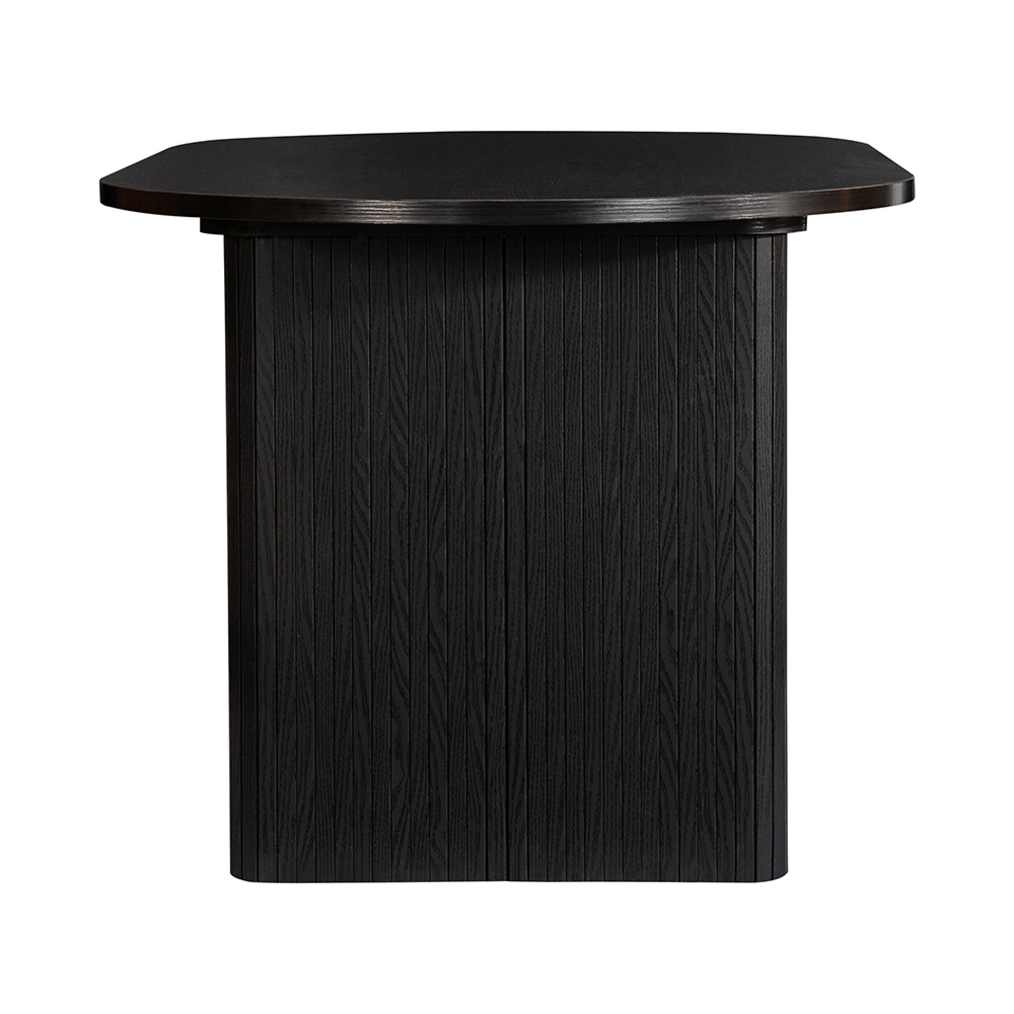 Axel Oval Dining Table - 6 Seater - 160cm - Black Fluted