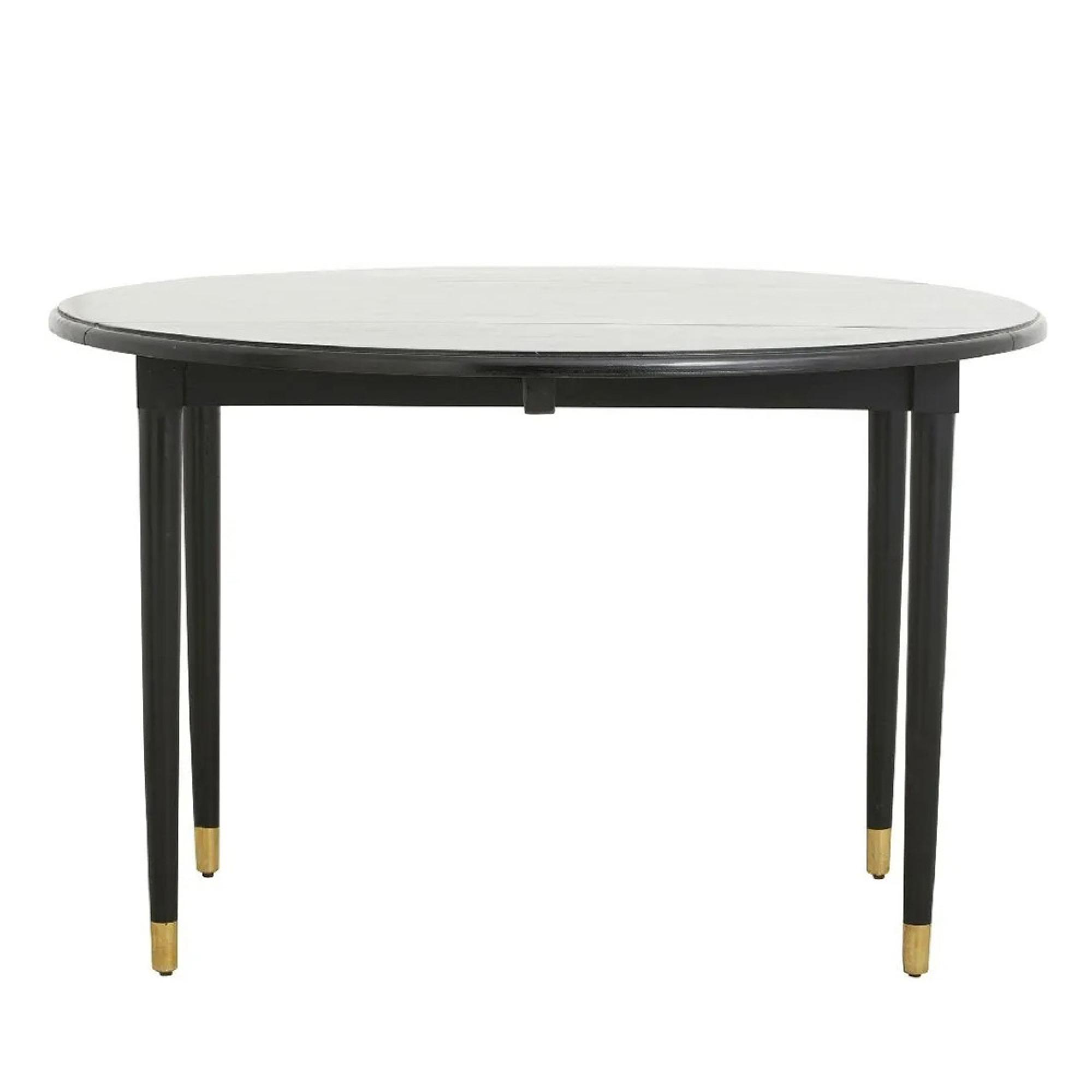 AHR Dining Table - 6 Seater - 119cm - Round - Drop Leaf - Black - Mango Wood