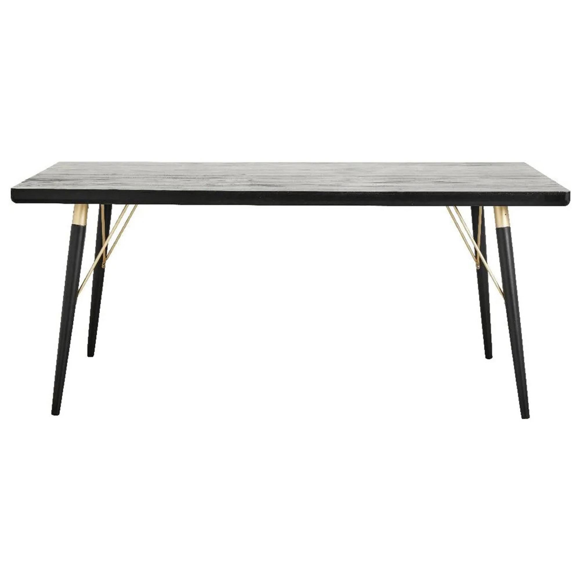 Dining Table - 6 Seater - 120cm - Black & Gold
