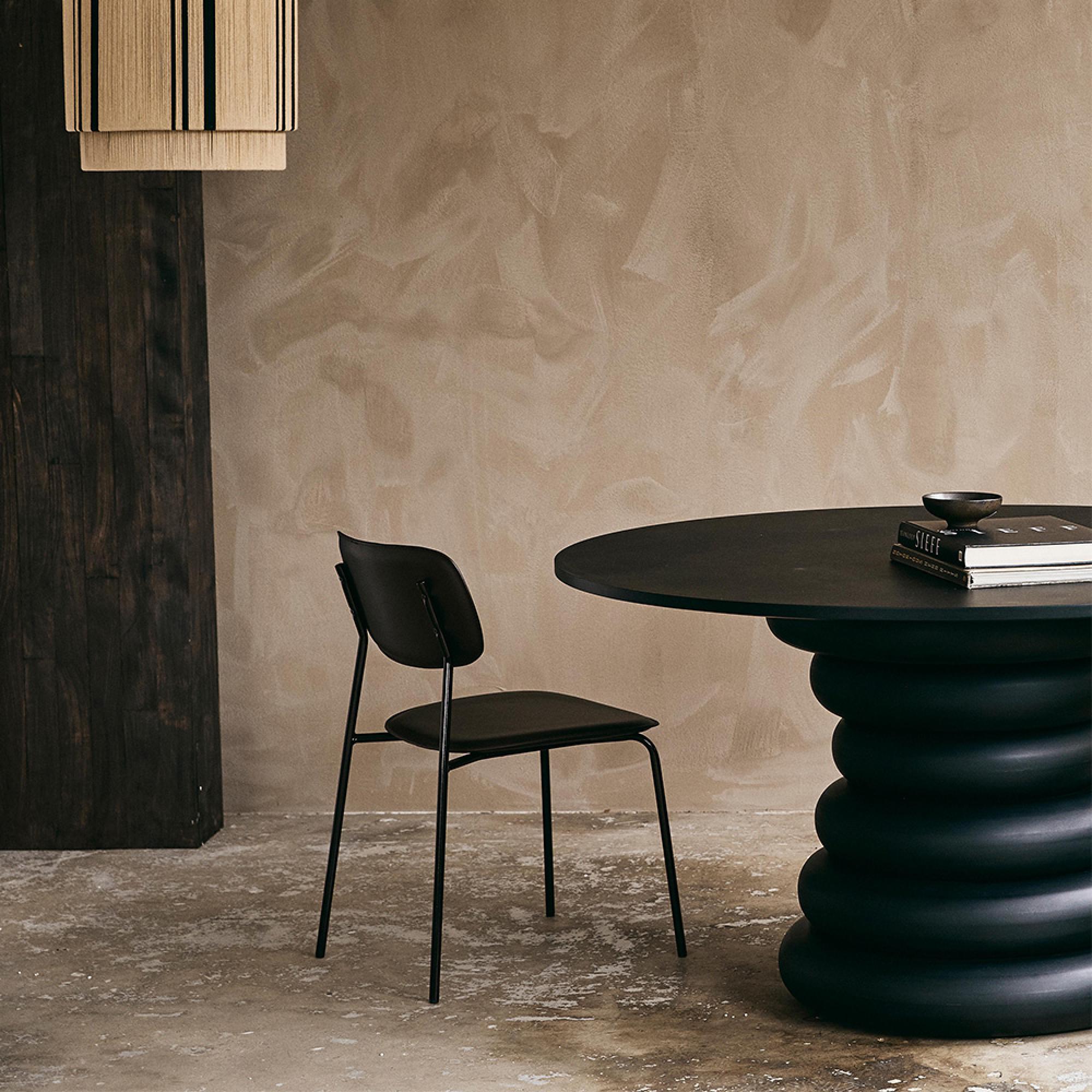 Yalu Dining Table - 6 Seater - 140cm - Round - Black