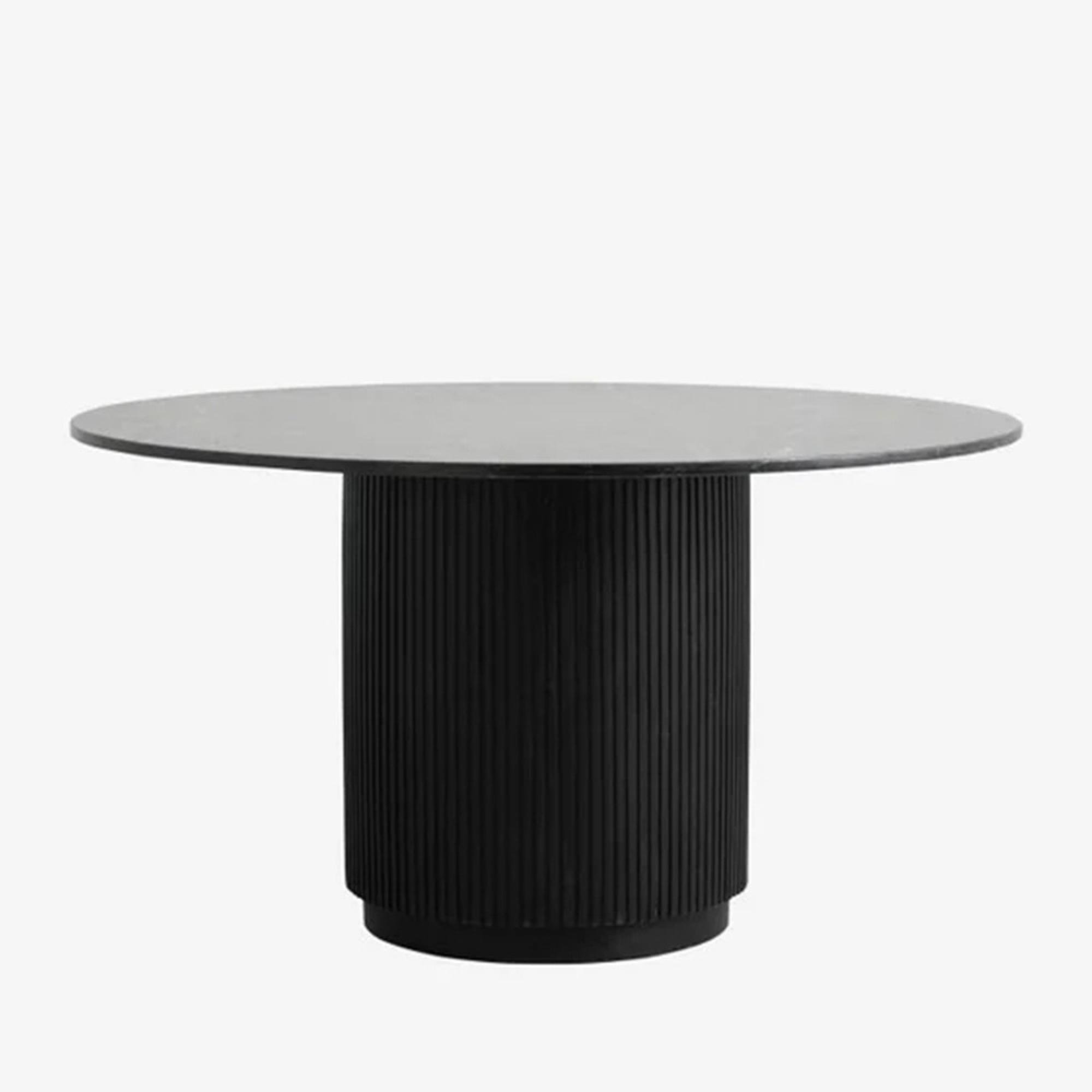 Erie Black Marble 4 Seater Round Dining Table