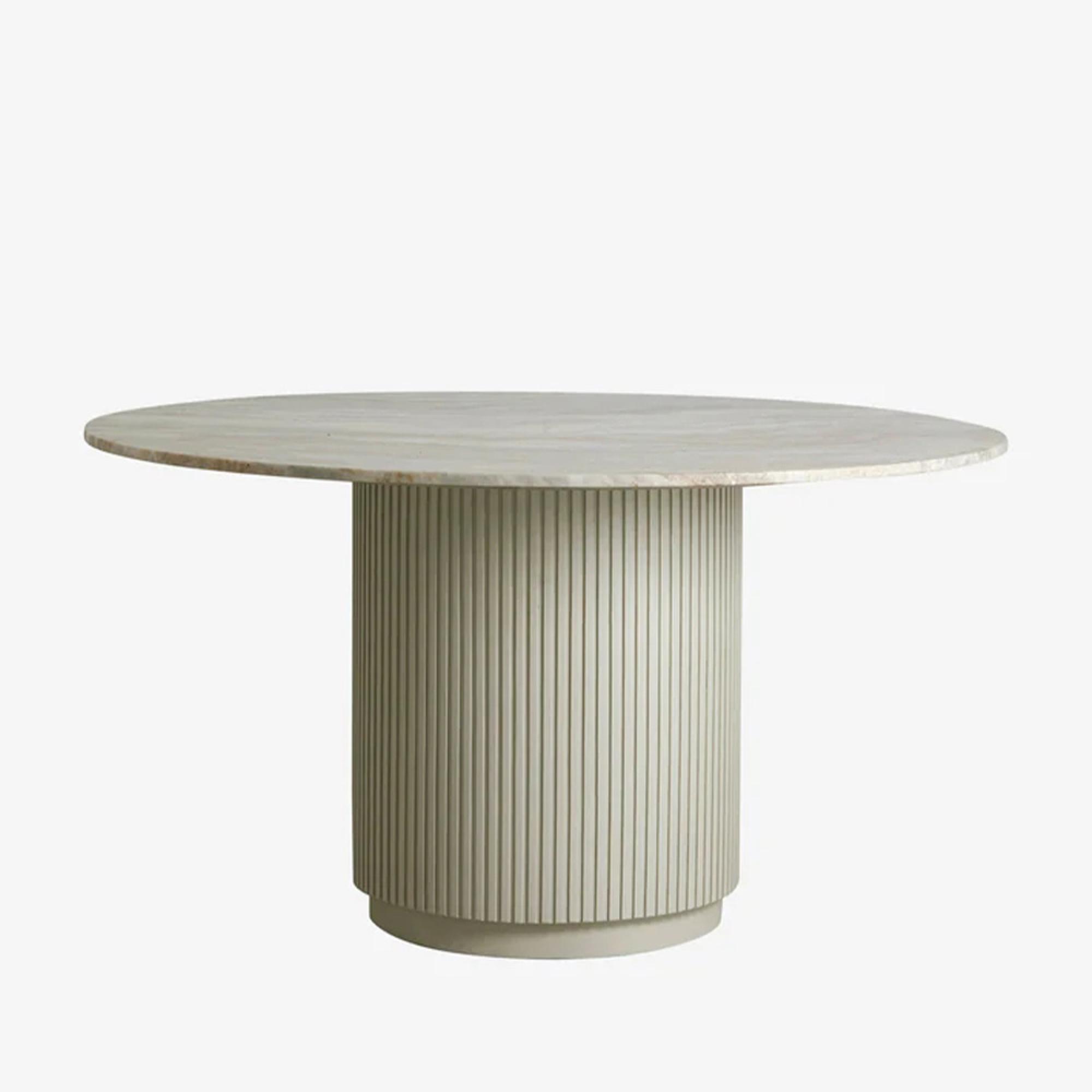 Erie Ivory Marble 4 Seater Round Dining Table