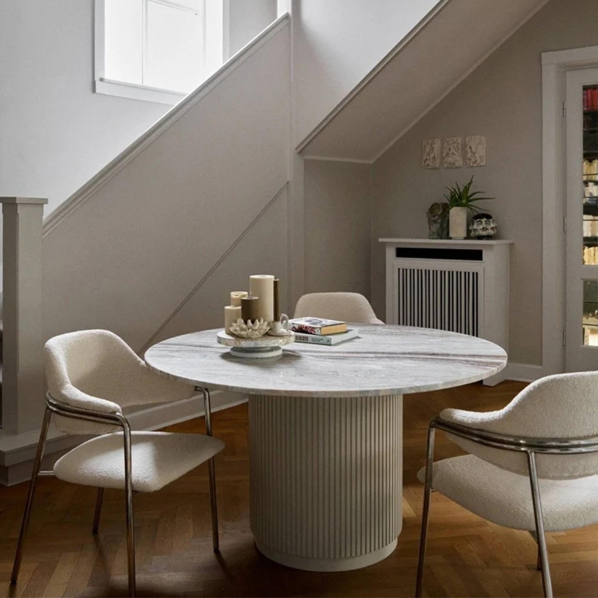 Erie Ivory Marble 4 Seater Round Dining Table