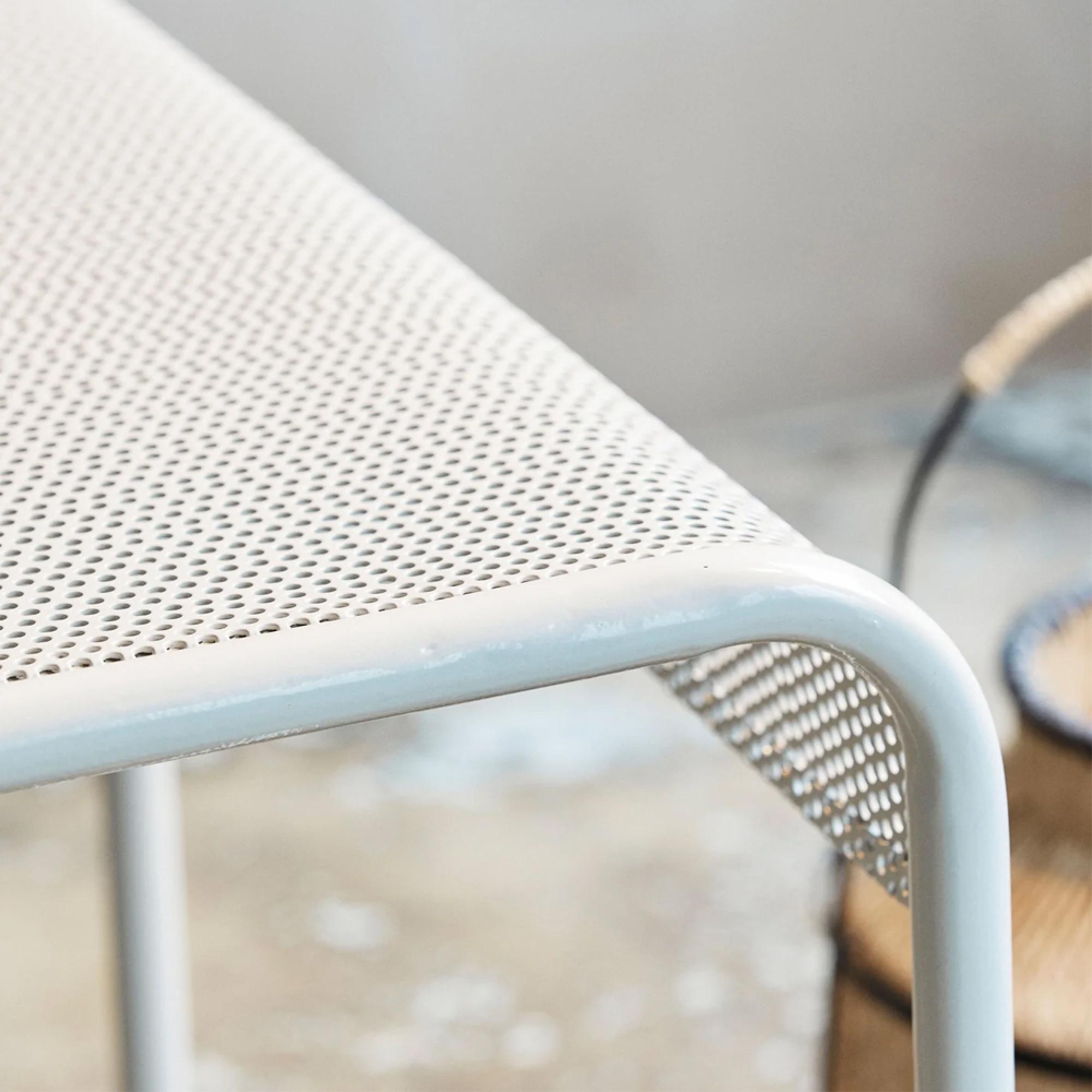 Brenta Outdoor Dining Table - 6 Seater - 152cm - Ivory Metal