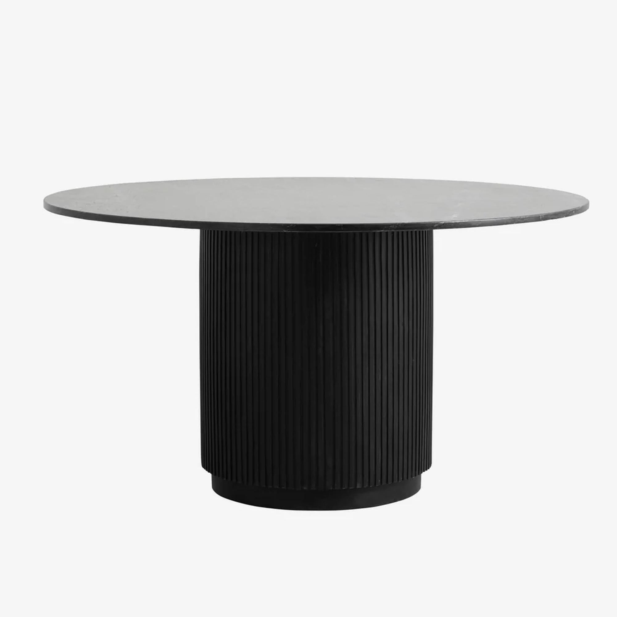 Erie Dining Table - 4 Seater - 140cm - Round - Black Marble