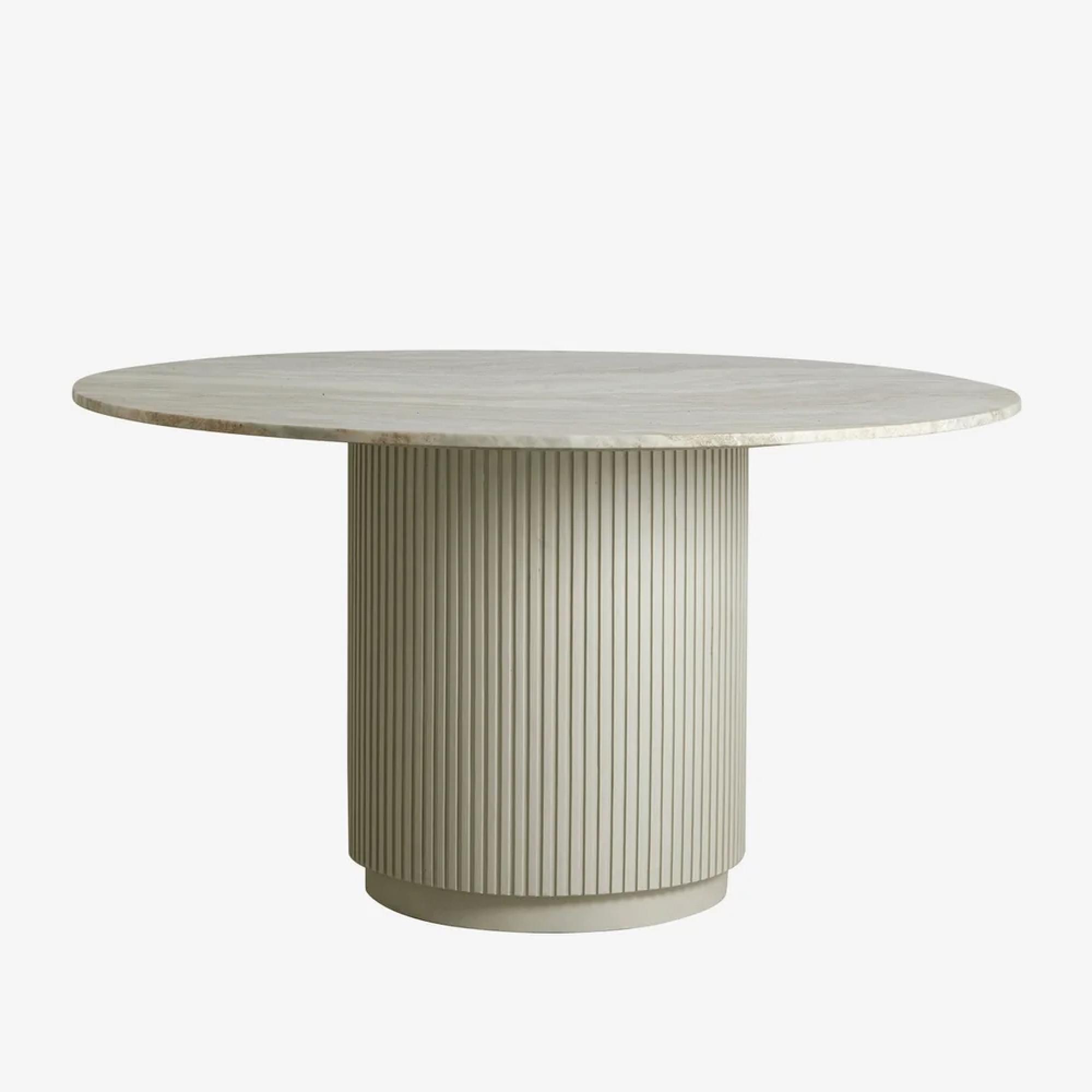Erie Dining Table - 4 Seater - 140cm - Round - Ivory Marble