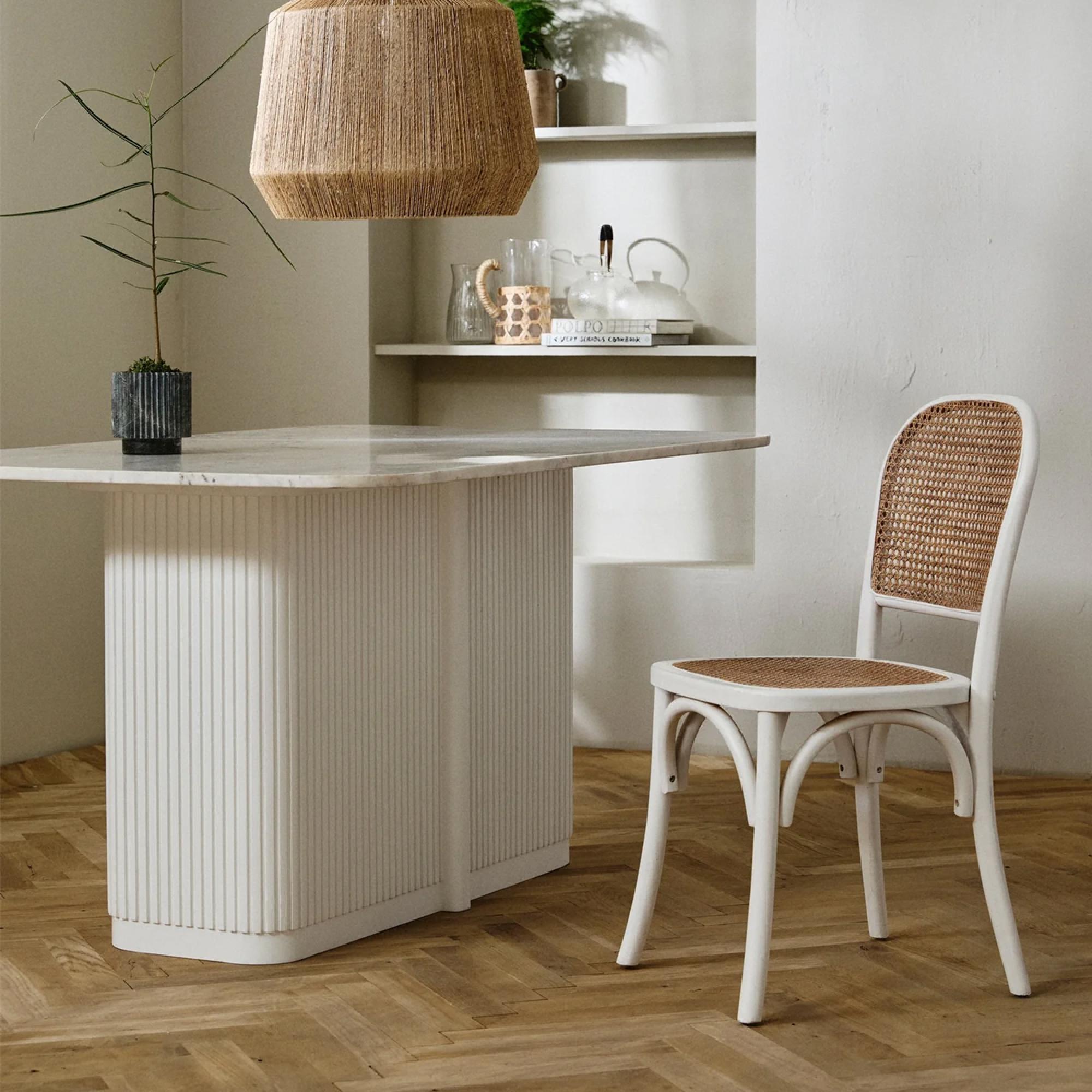 Eriso Dining Table - 6 Seater - 150cm - Ivory Marble