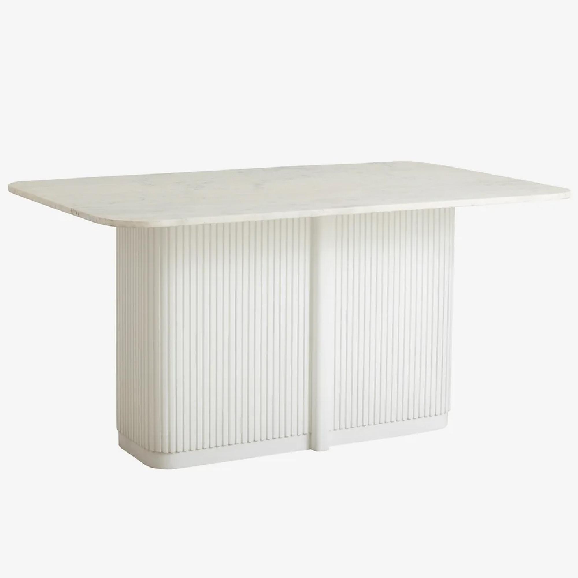 Eriso Dining Table - 6 Seater - 150cm - Ivory Marble