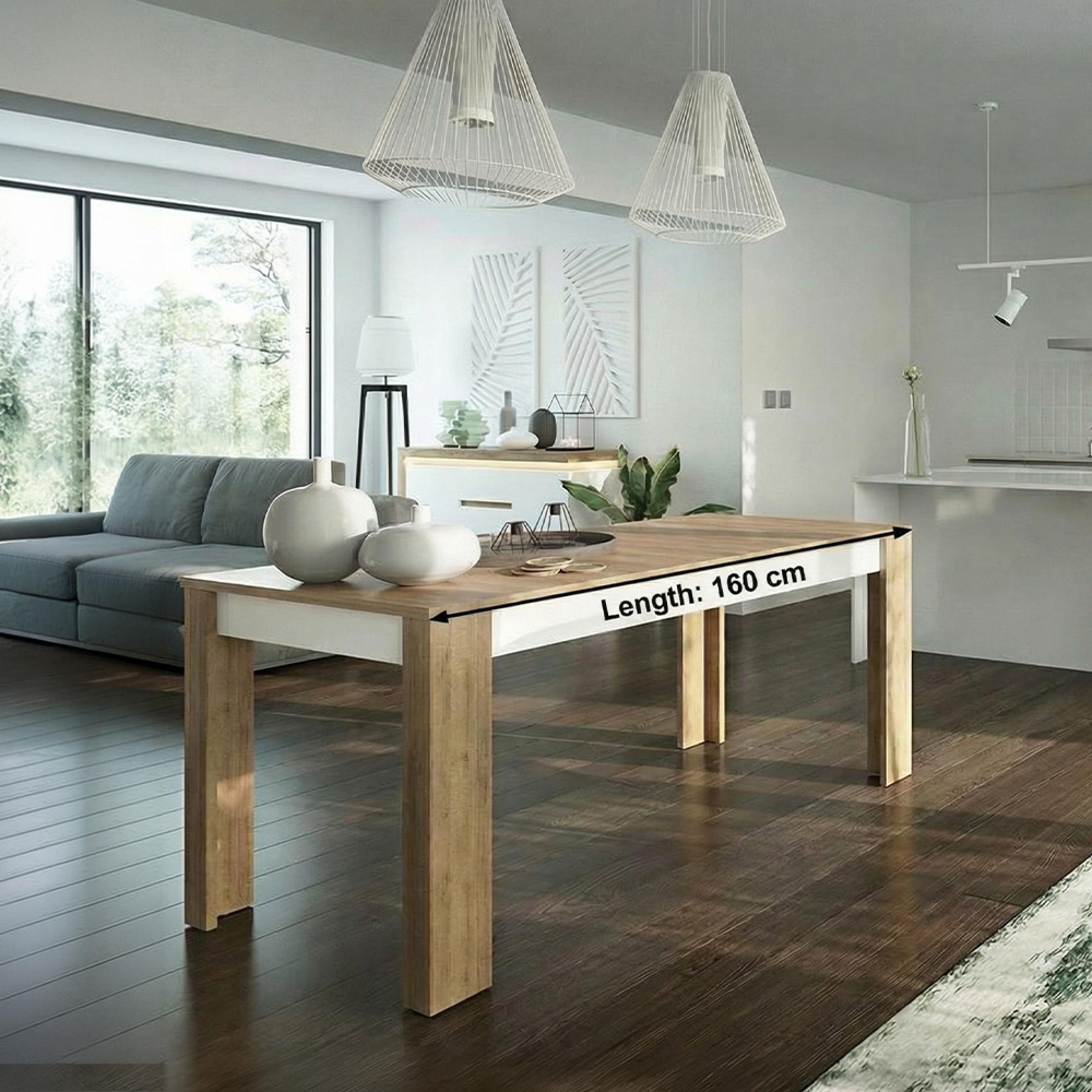 Lyon Extending Dining Table - 6-8 Seater - 160cm-200cm - Oak