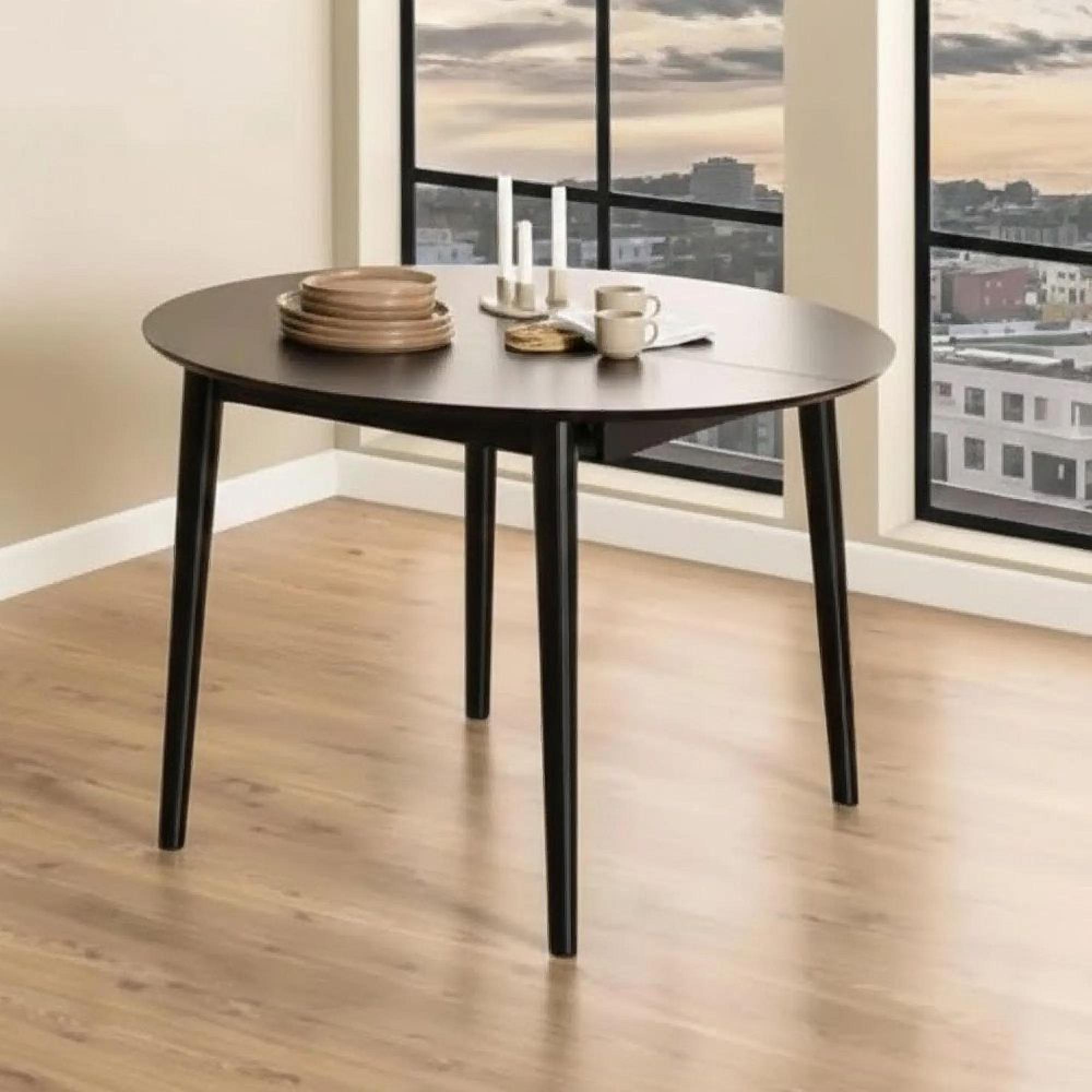 Clearance - Montreux Round Extending Dining Table - 4-6 Seater - 115cm-154cm - Black - FSS17124