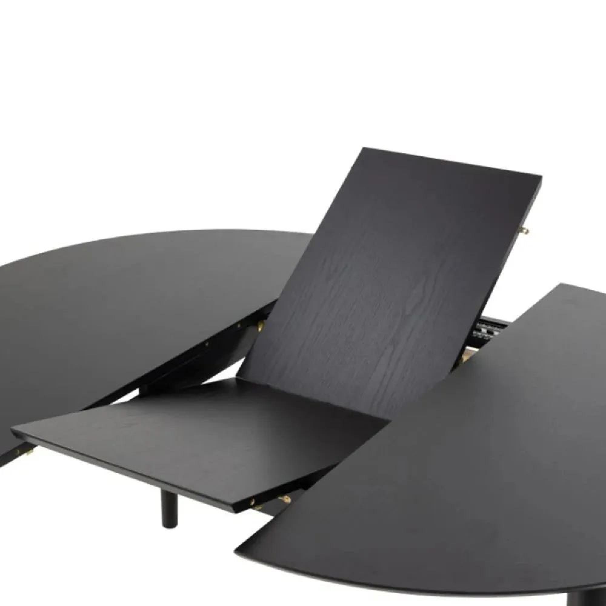 Clearance - Montreux Round Extending Dining Table - 4-6 Seater - 115cm-154cm - Black - FSS17124