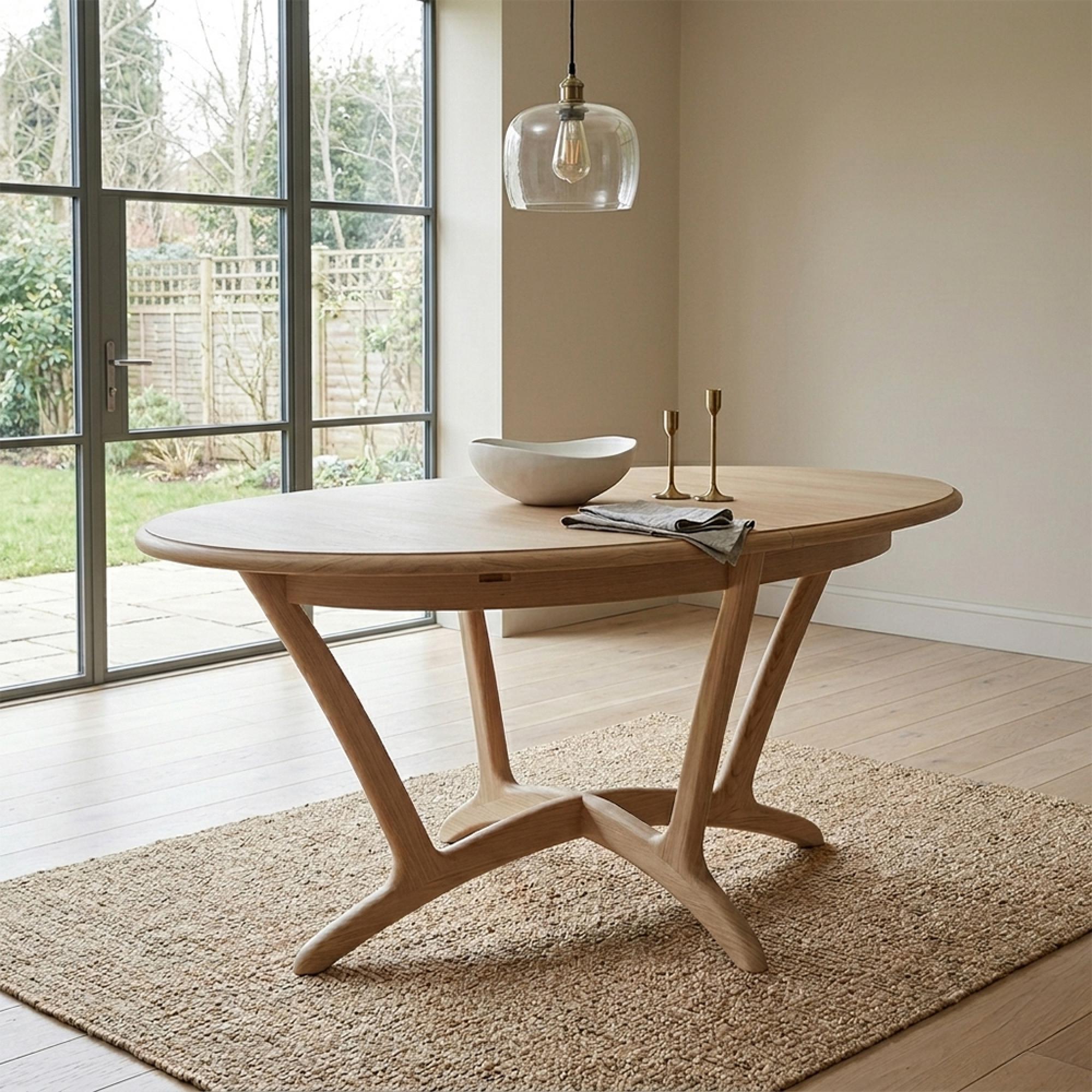 Stockholm Extending Dining Table - 6-8 Seater - 160cm-210cm - Oval - Oak