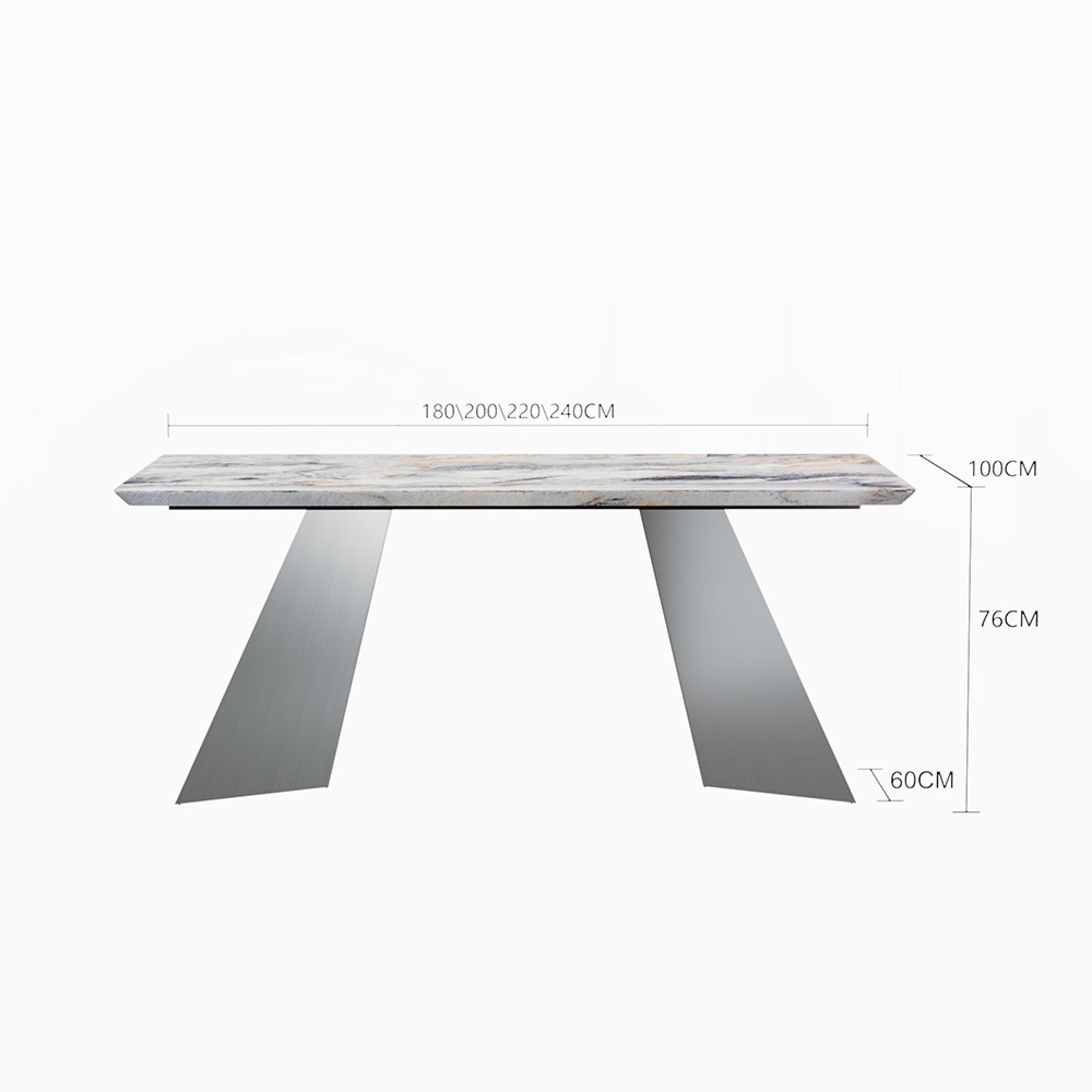 Taurus Dining Table - Beige Marble - Dark Grey Base - Sizes Available