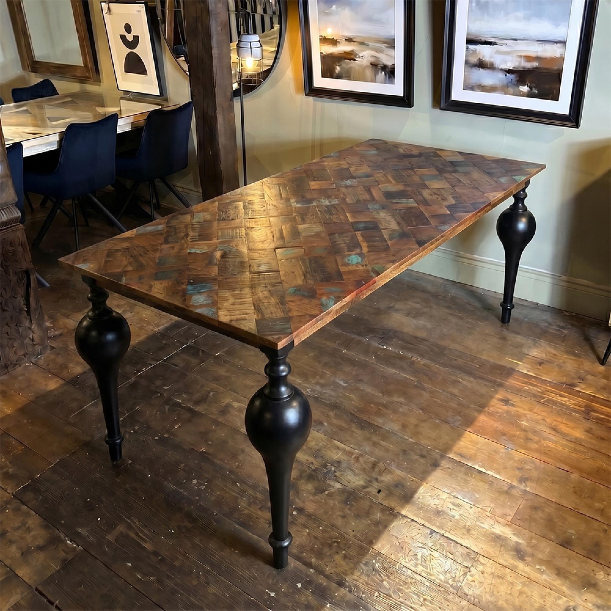 Juan Matt Dining Table - 6 Seater - 180cm - Mango Wood