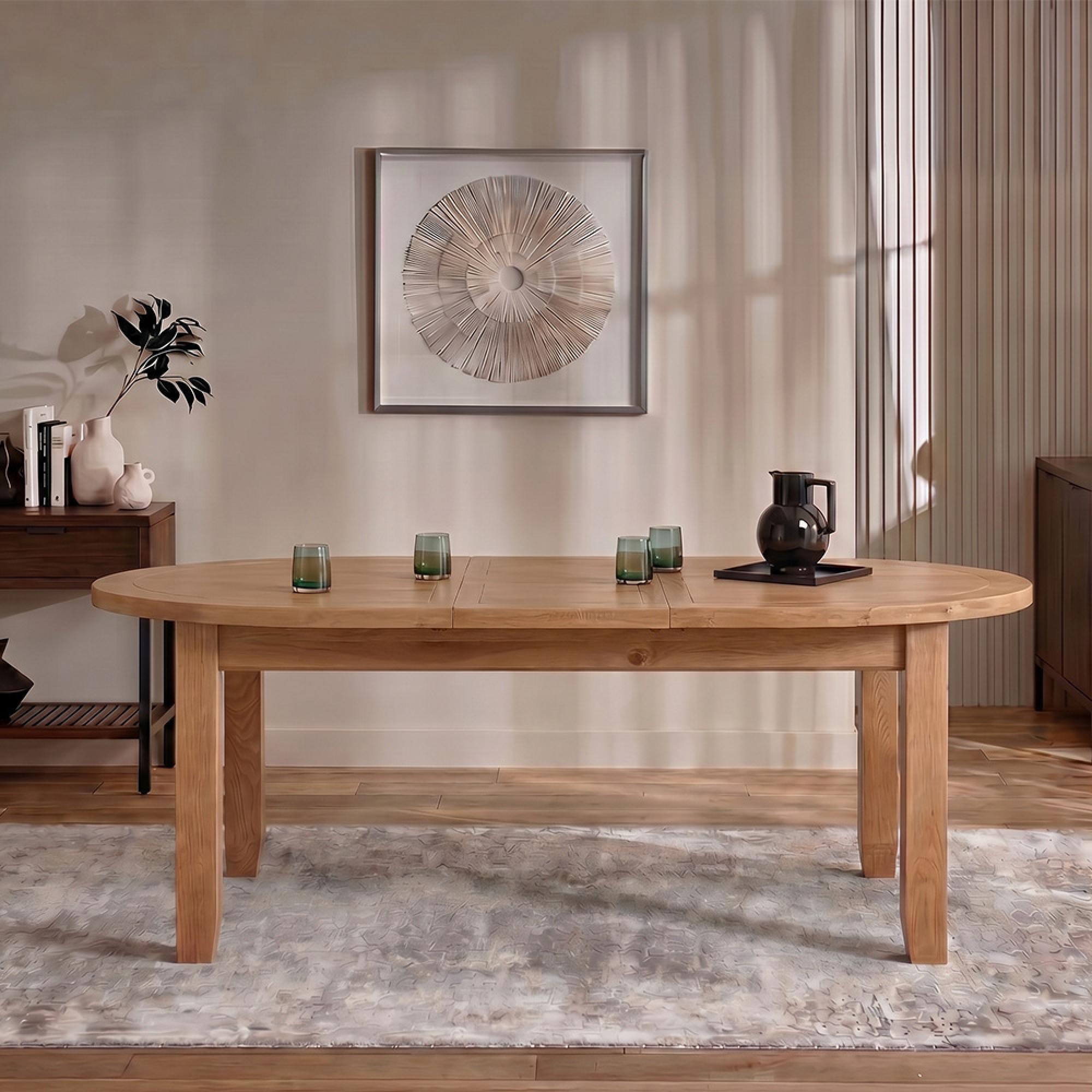 Appleby Extending Dining Table - 4-6 Seater - 110cm-150cm - Round - Oak