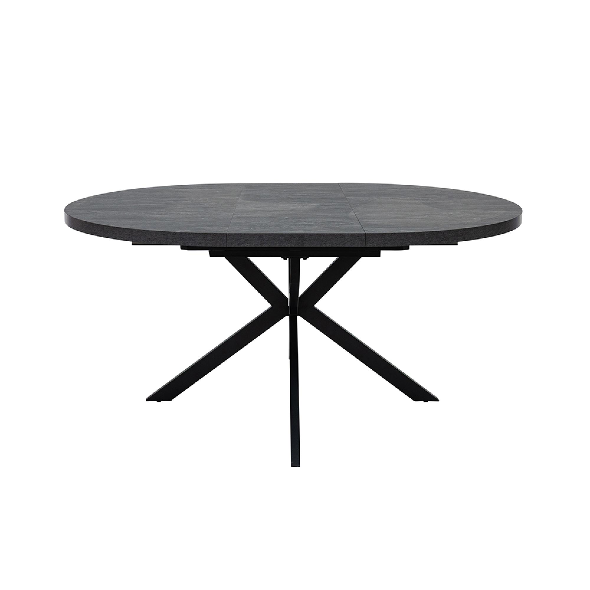 Faro Extending Dining Table - 6-8 Seater - 120cm-160cm - Round - Melamine - Charcoal