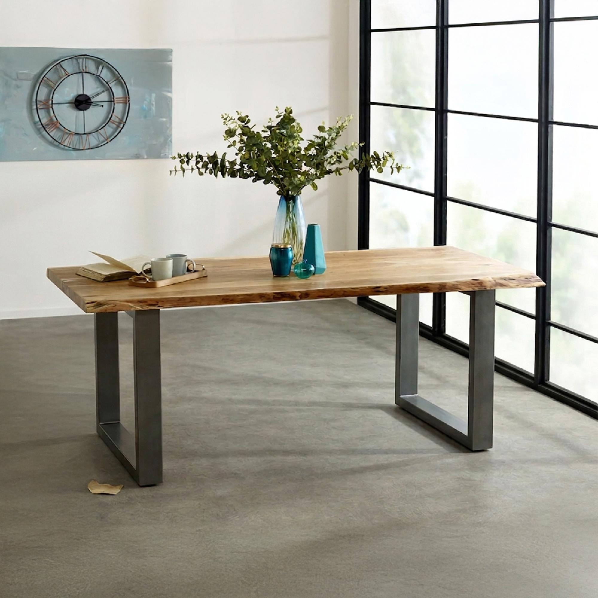 Baltic Dining Table - 6 Seater - 150cm - Live Edge - Solid Acacia Wood