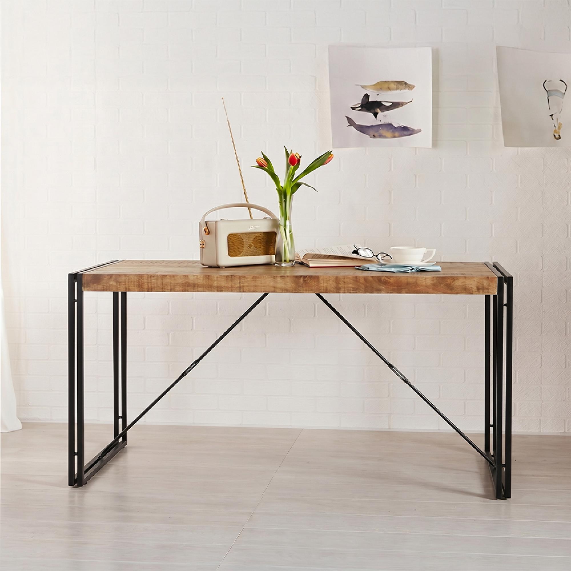 Cosmo Dining Table - 6 Seater - 150cm - Industrial Style - Wooden and Metal