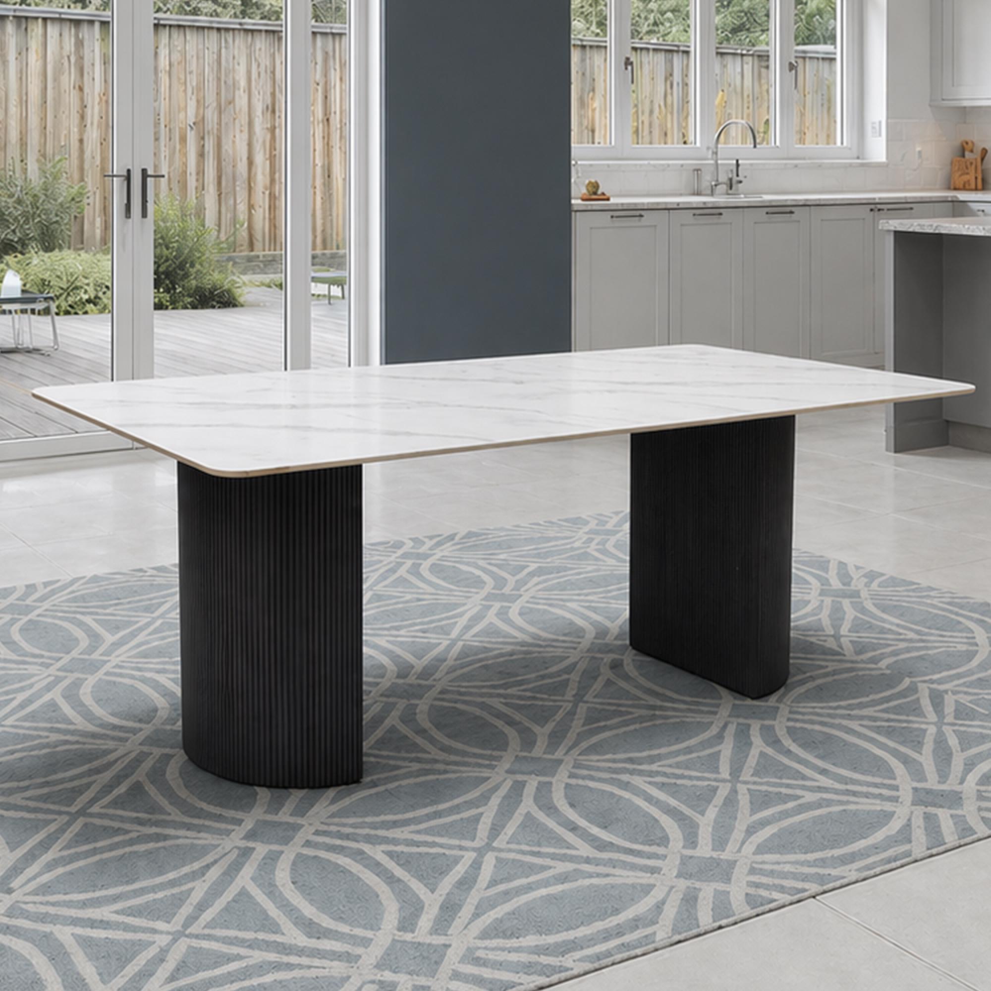 Messina Dining Table - 6 Seater - 180cm - Italy White