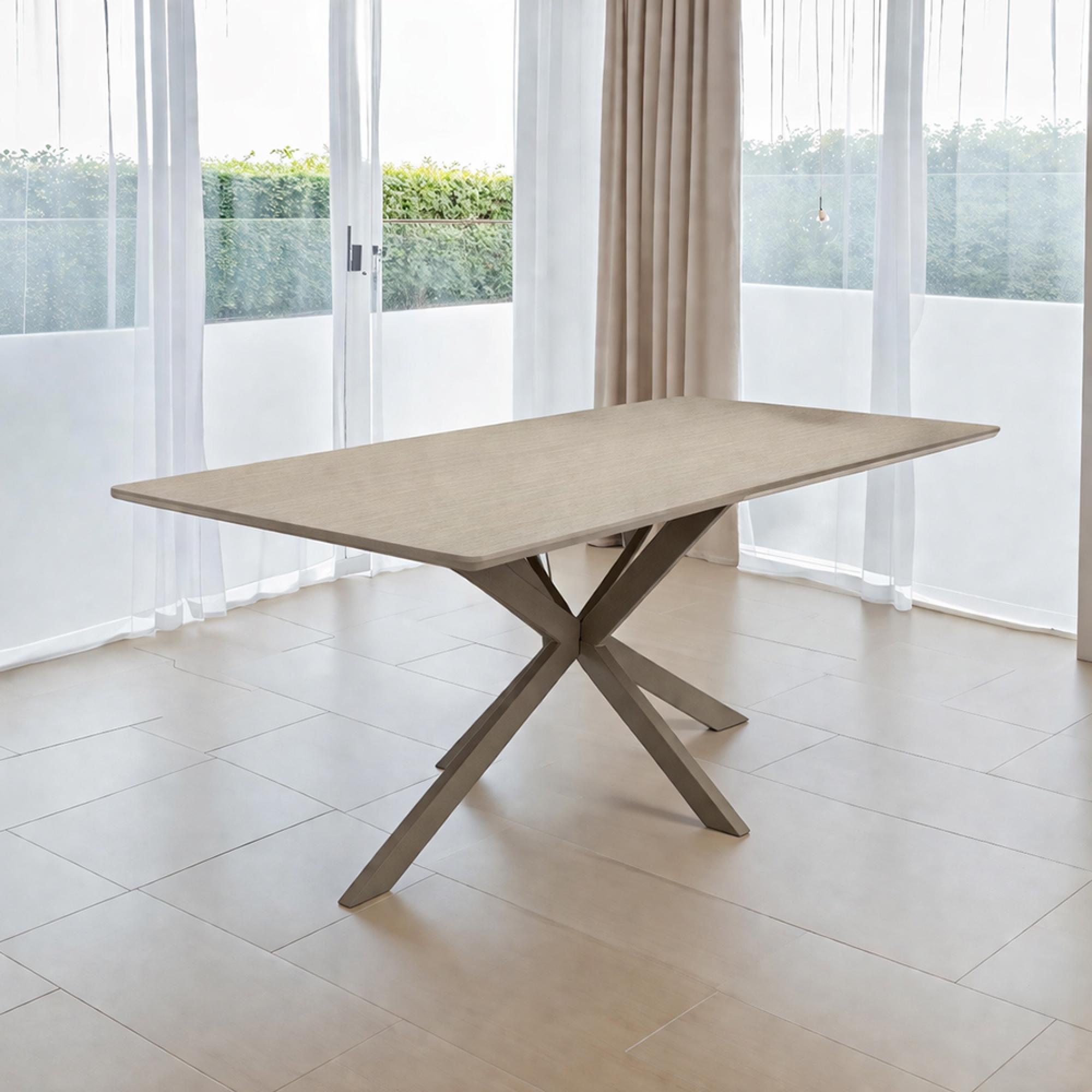Modena Dining Table - 6 Seater - 160cm - Melamine - Grey