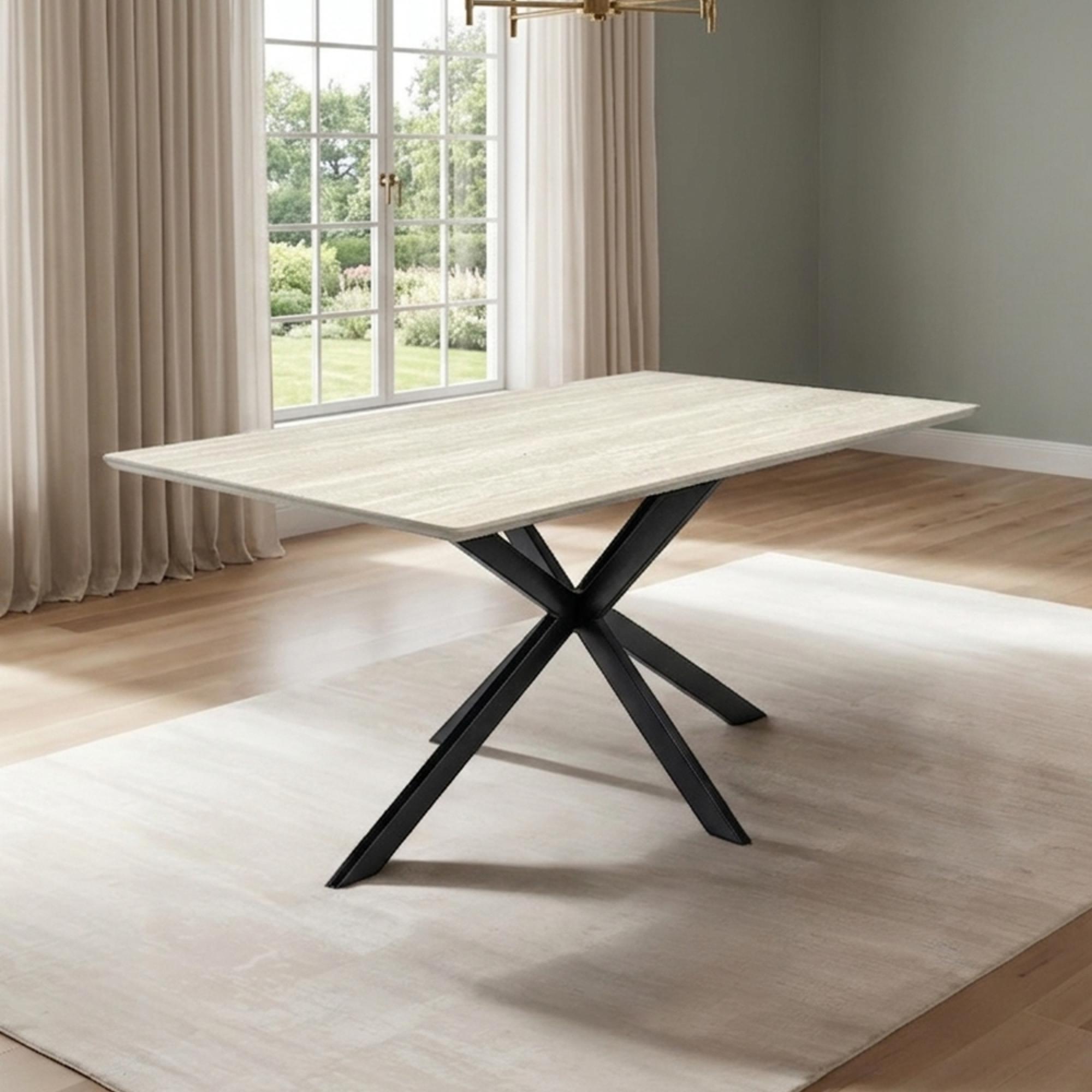 Rialto Dining Table - 6 Seater - 160cm - Travertine