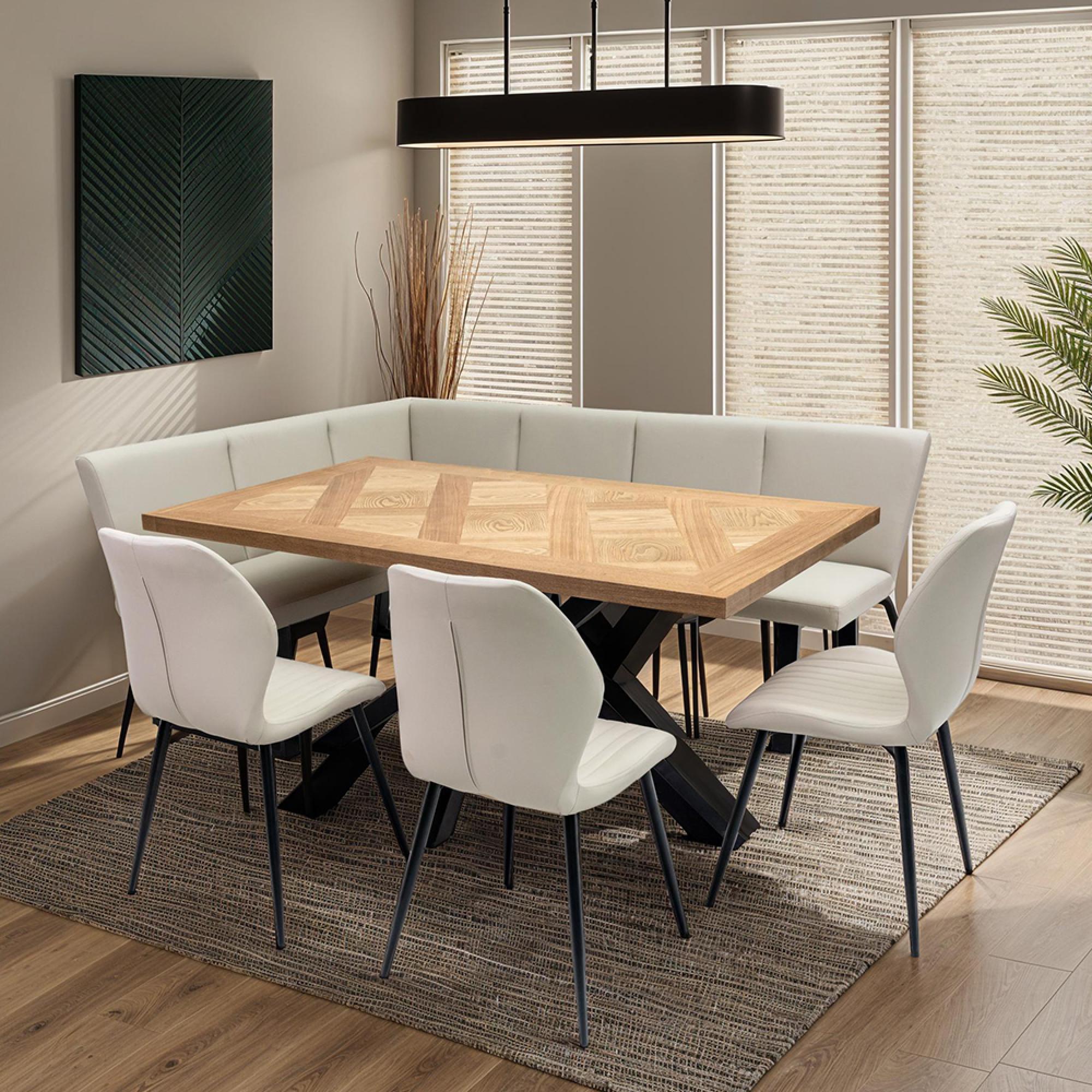 Hugo Dining Table - 6 Seater - 160cm - Oak Veneer