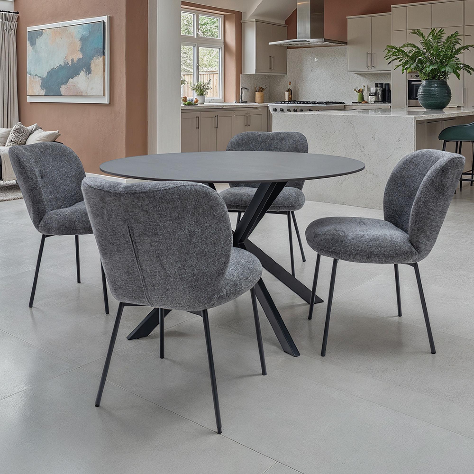 Opal Dining Table - 4 Seater - 120cm - Round - Australian Grey
