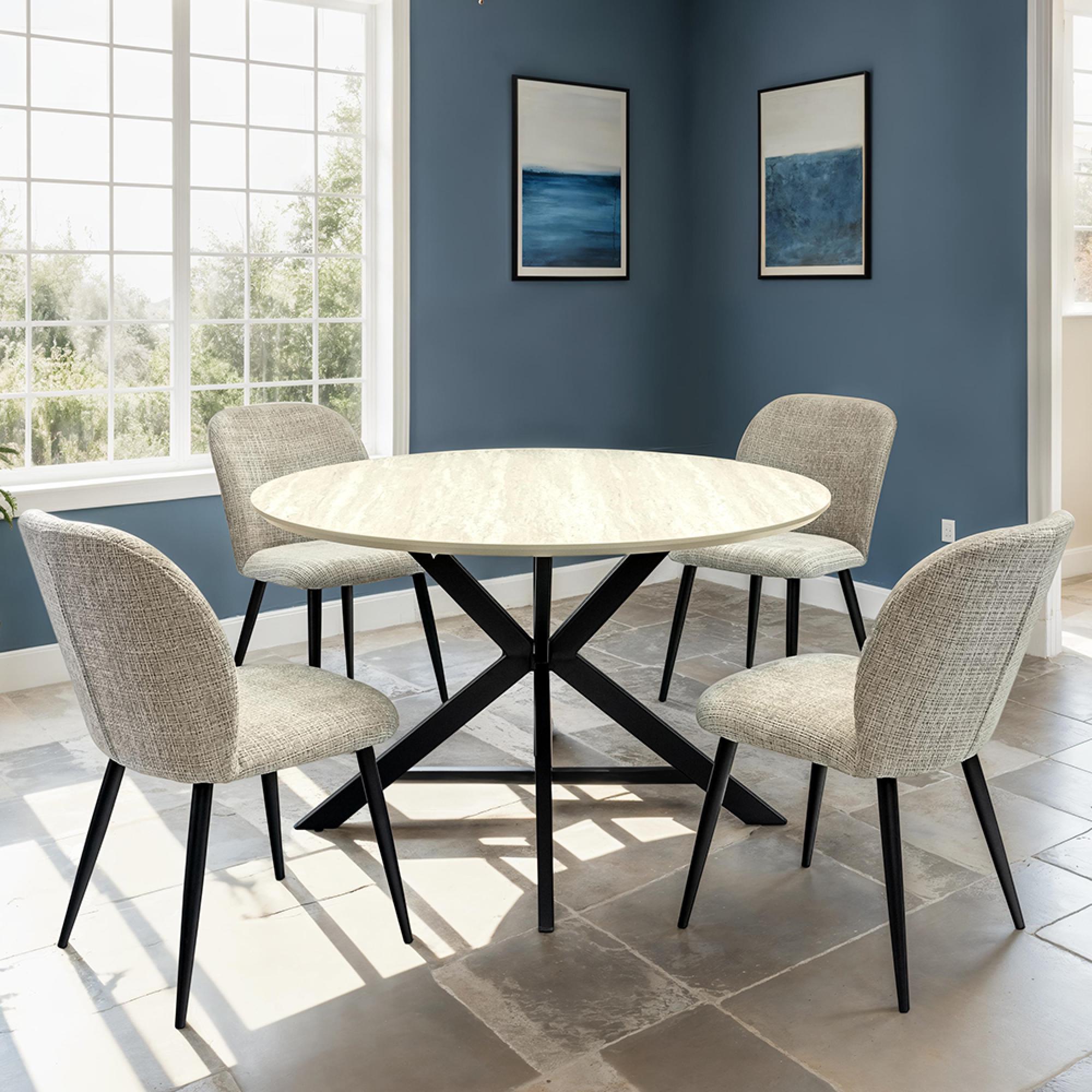 Rialto Dining Table - 4 Seater - 120cm - Round - Travertine