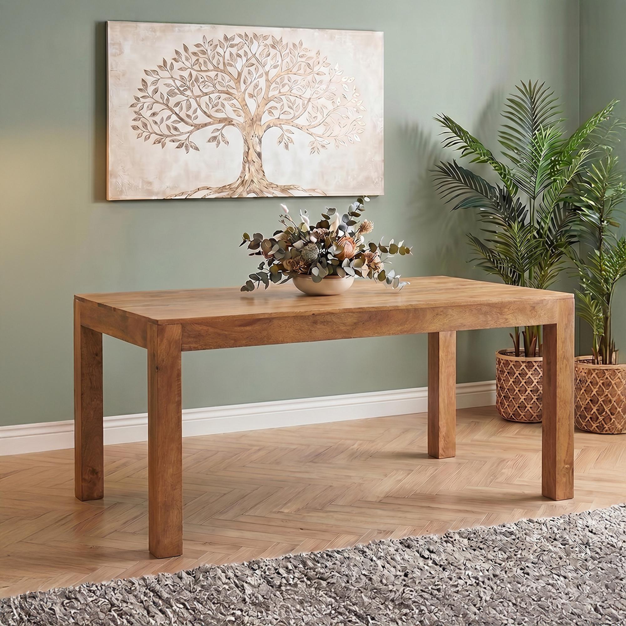 Dakota Dining Table - 6 Seater - 180cm - Light Mango Wood