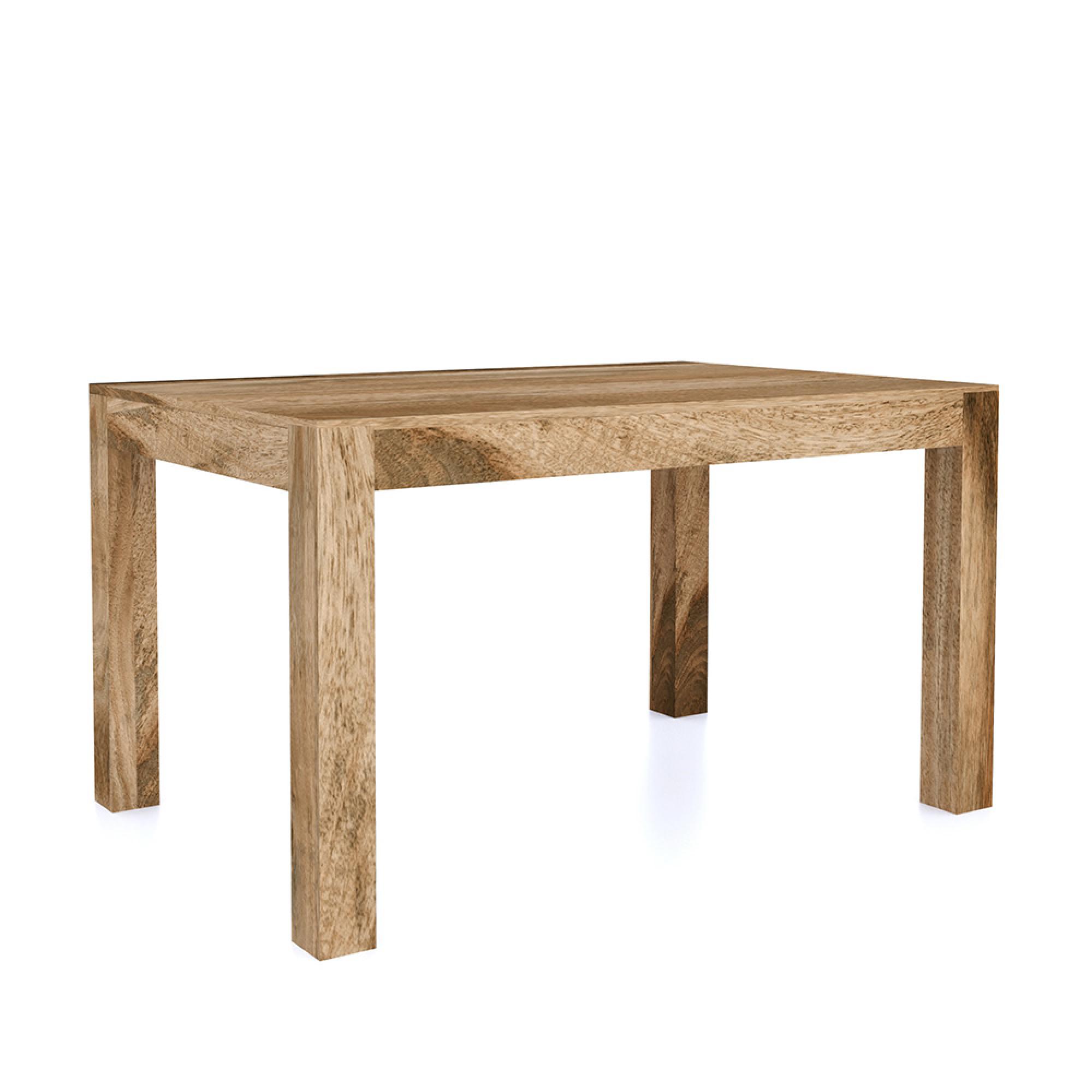 Cube Dining Table - 6 Seater - 135cm - Natural Mango Wood