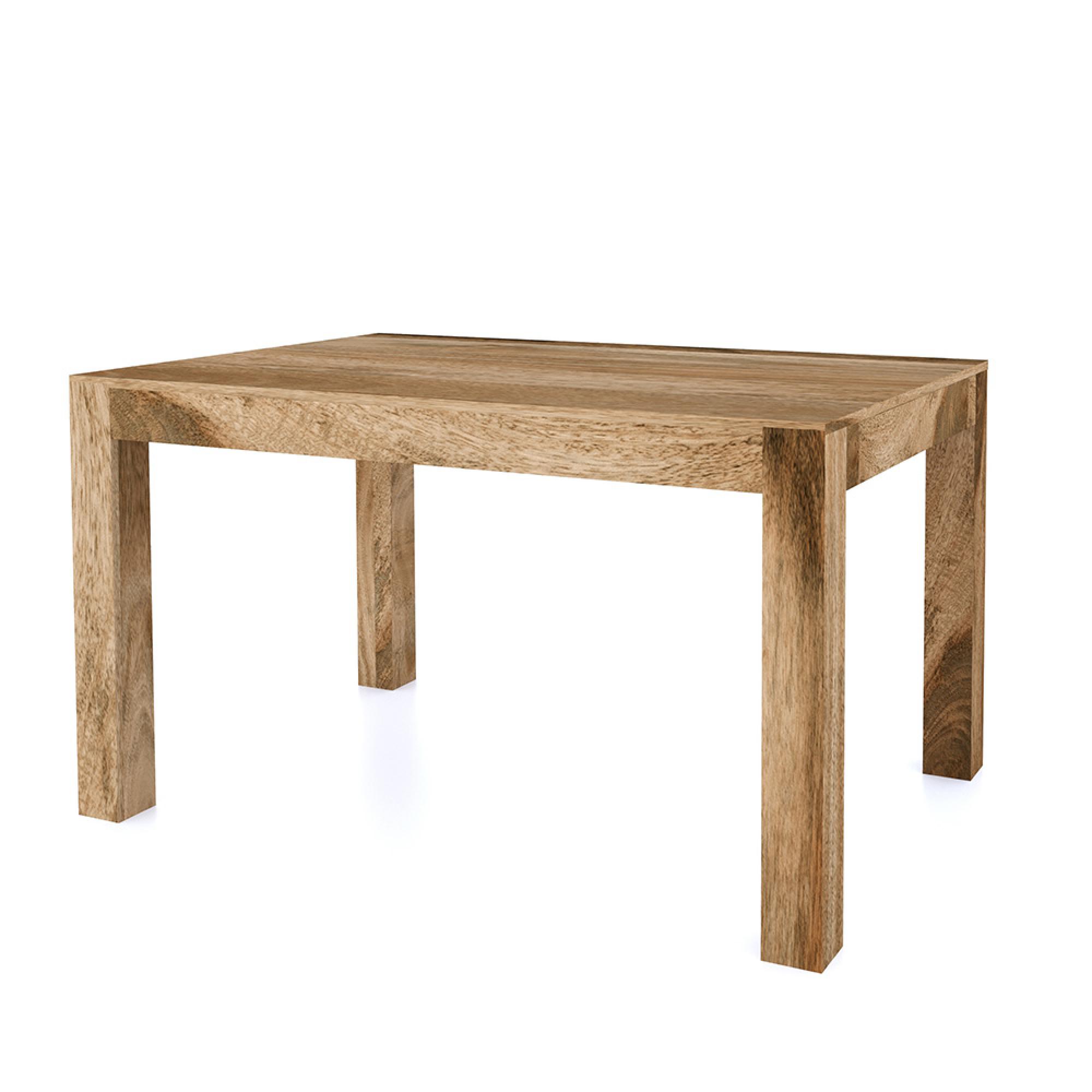 Cube Dining Table - 6 Seater - 135cm - Natural Mango Wood