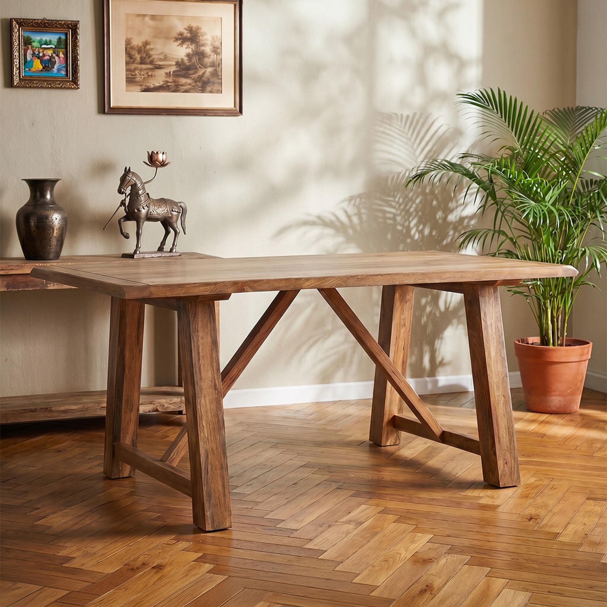 Odisha Dining Table - 6 Seater - 175cm - Solid Mango Wood