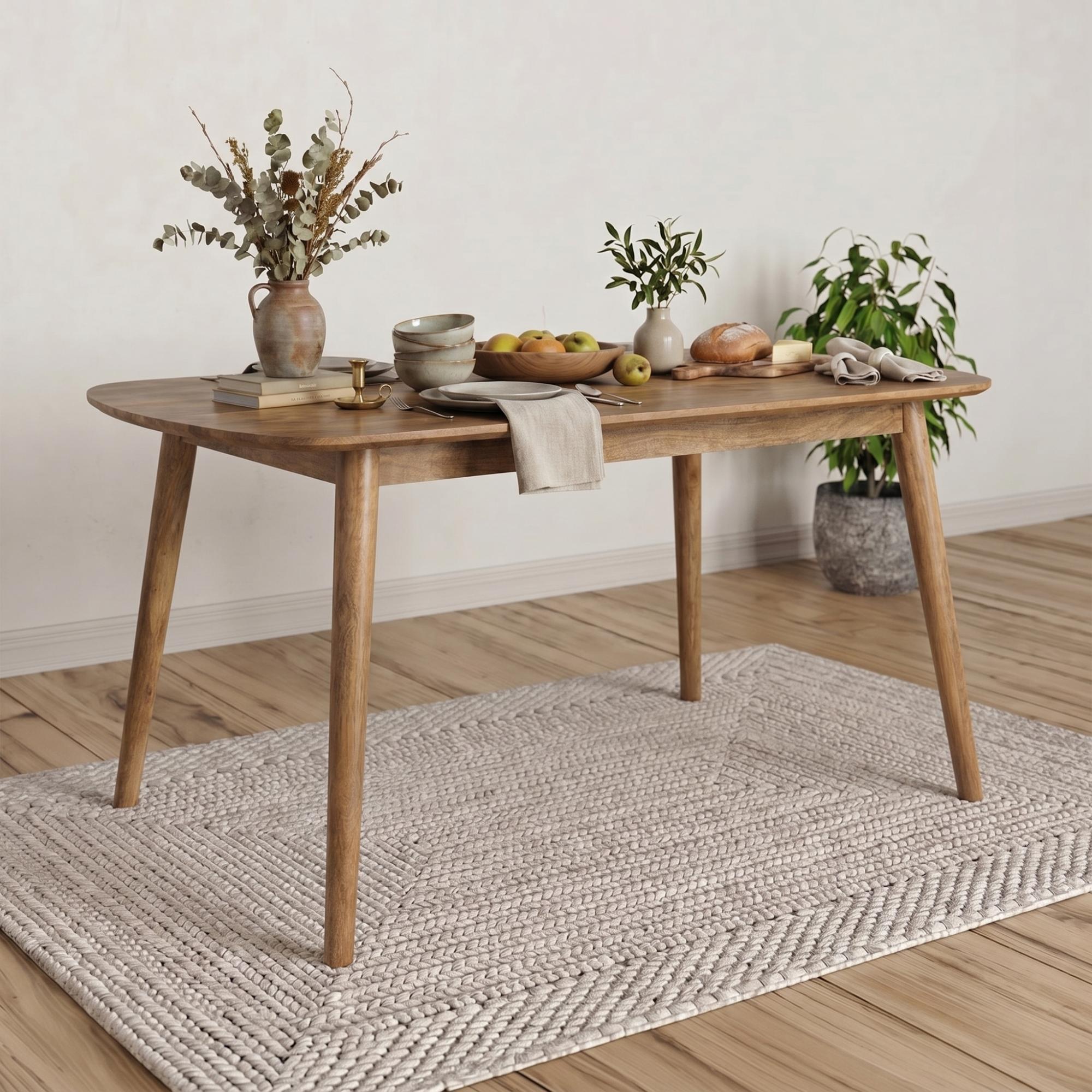 Surya Century Dining Table - 4 Seater - 135cm - Solid Mango Wood