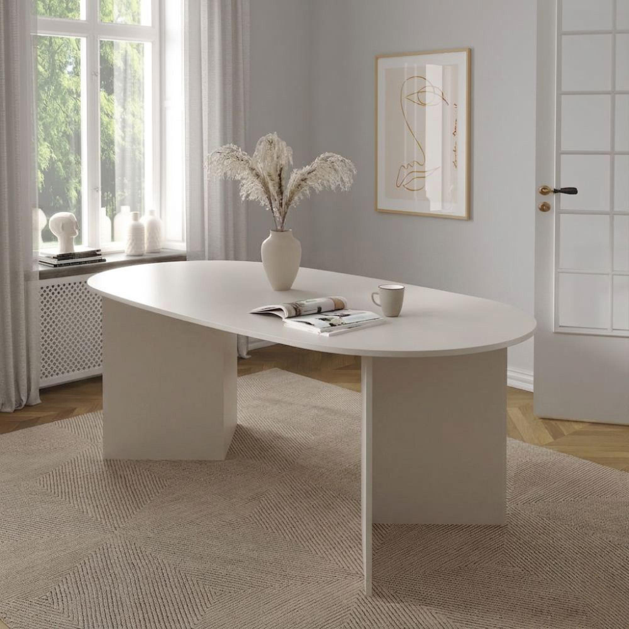 Family Dining Table - 8 Seater - 200cm - Oval - Cashmere