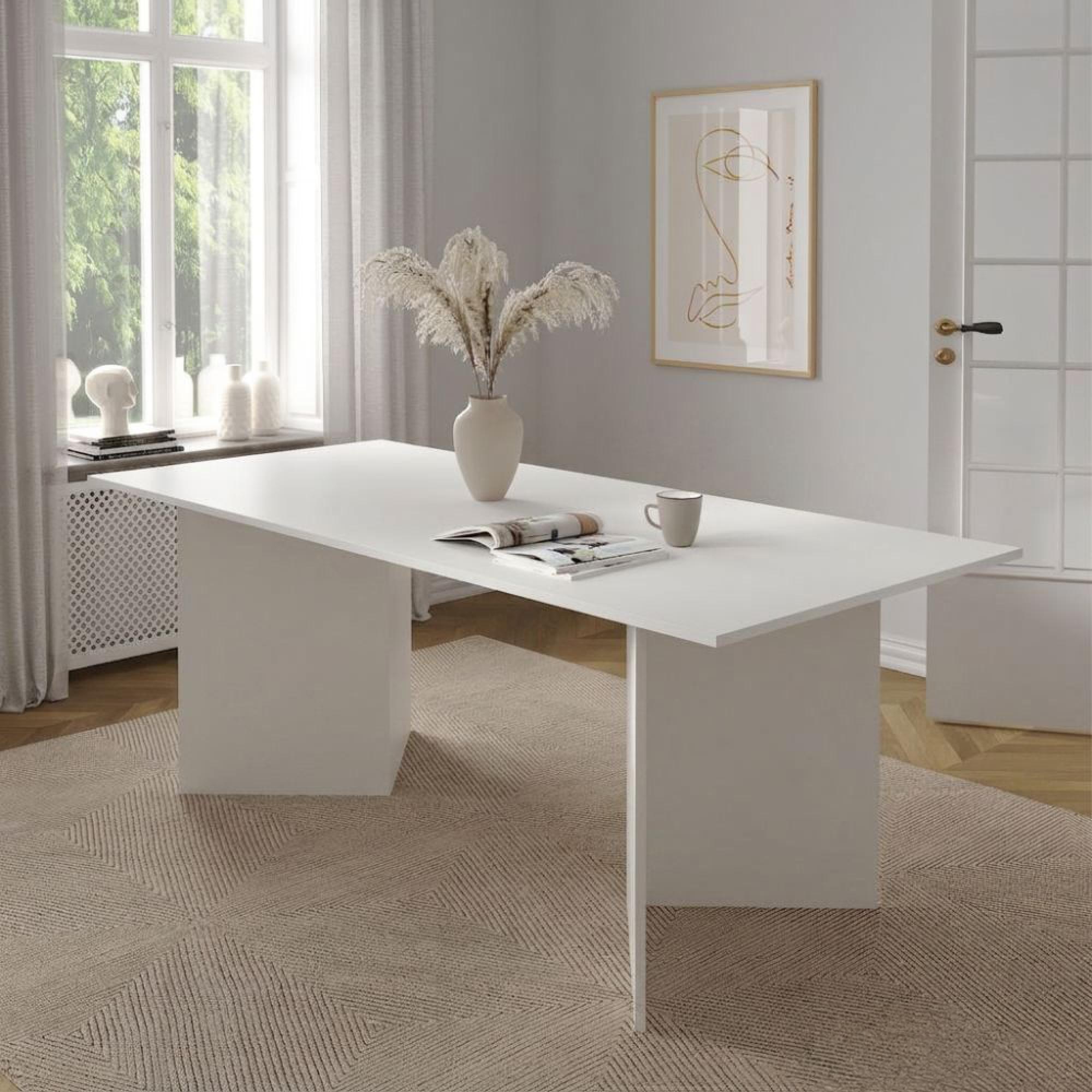 Family Dining Table - 8 Seater - 200cm - White