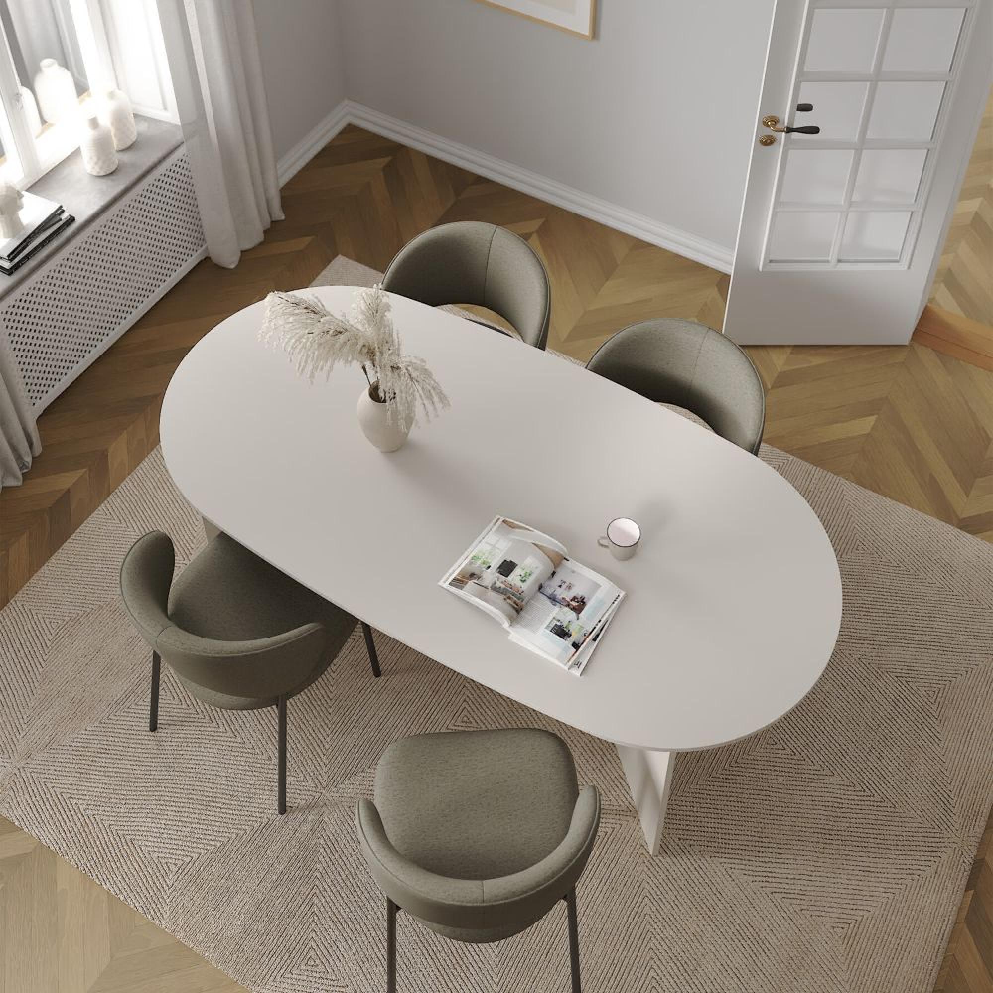 Family Dining Table - 8 Seater - 200cm - Oval - Cashmere