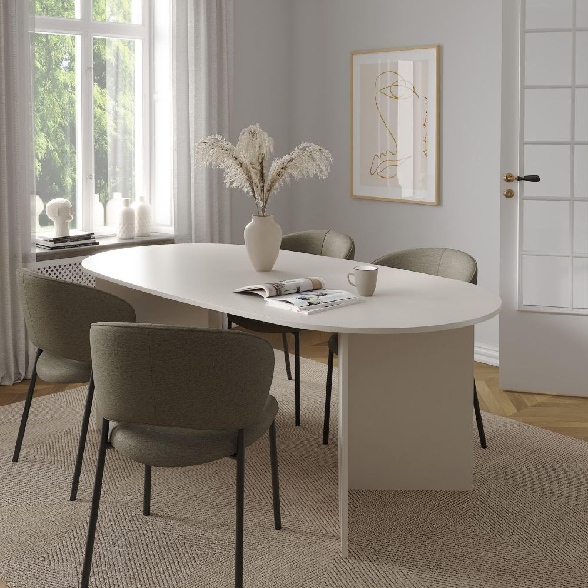 Family Dining Table - 8 Seater - 200cm - Oval - Cashmere