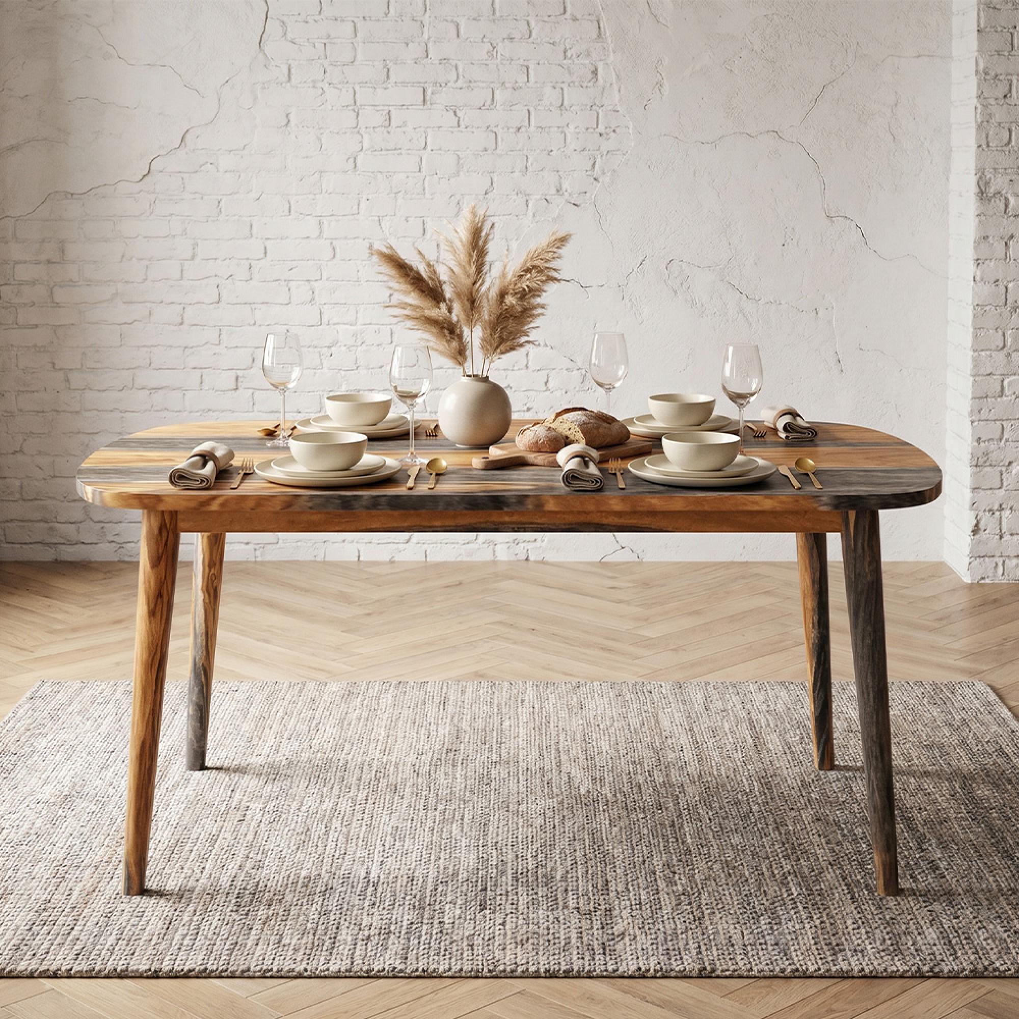 Goa Dining Table - 4 Seater - 135cm - Dark Sheesham Wood