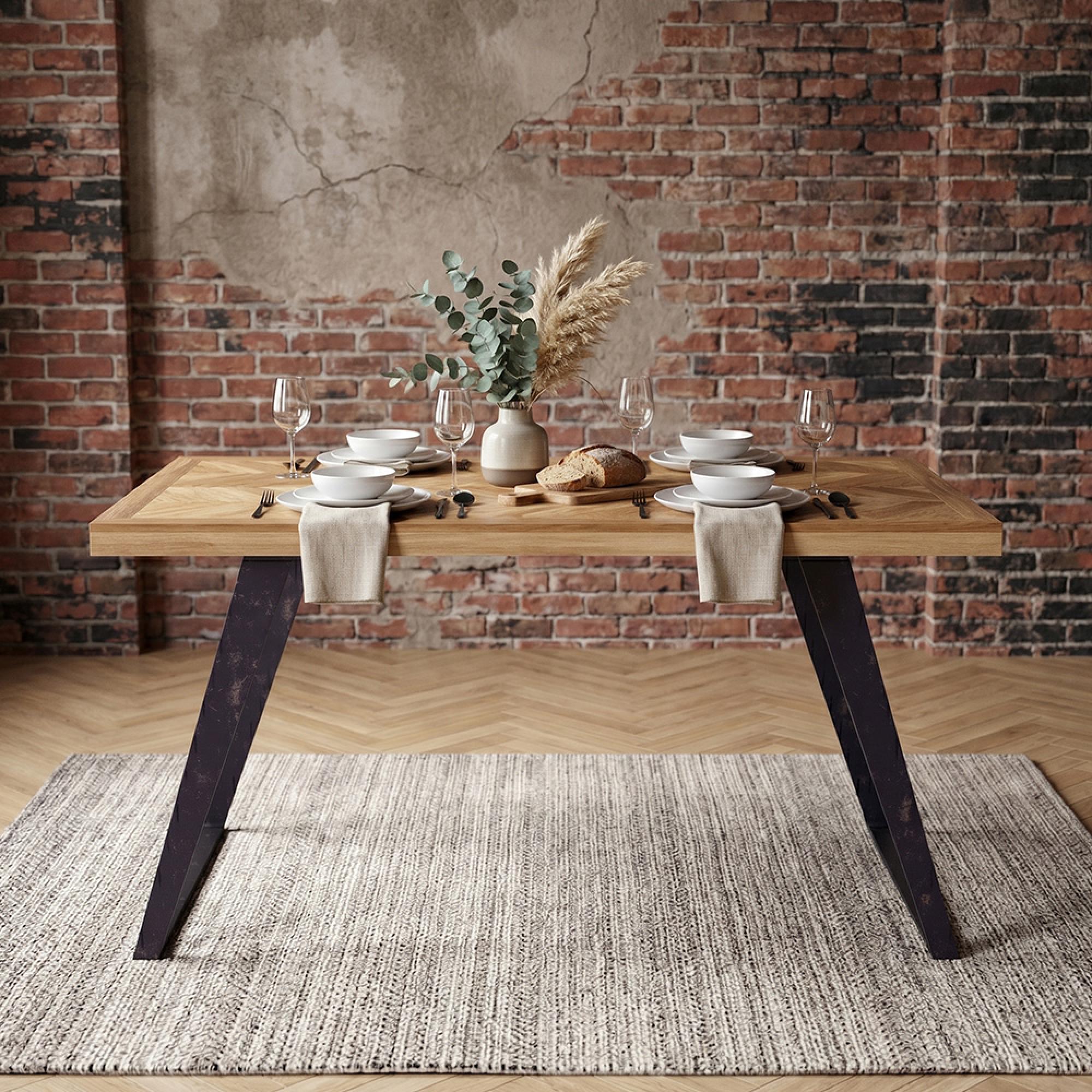 Agra Dining Table - 4 Seater - 135cm - Parquet