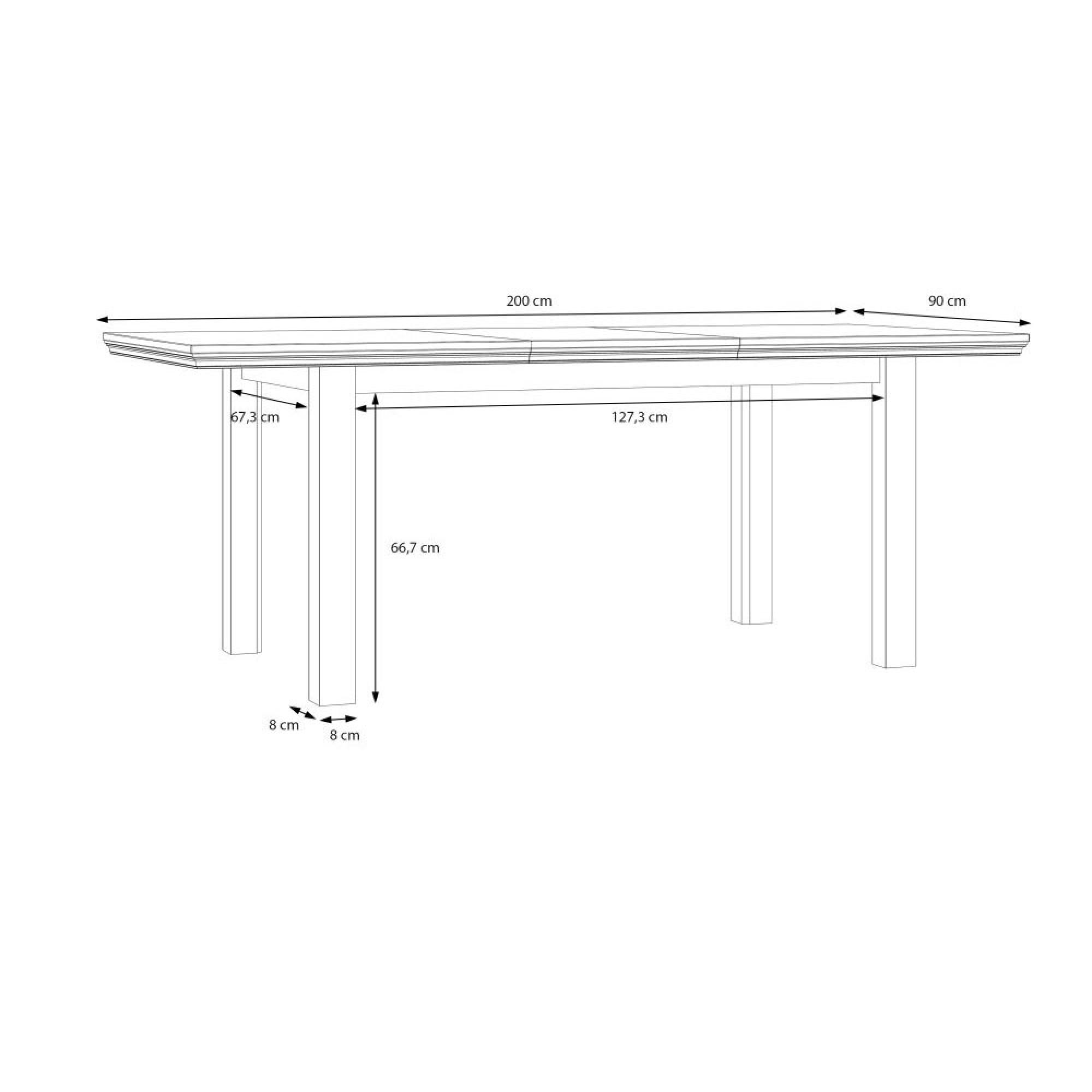 Pontypool Dining Table - 6-8 Seater - 150cm-200cm - Extending - Dark Grey and Light Oak