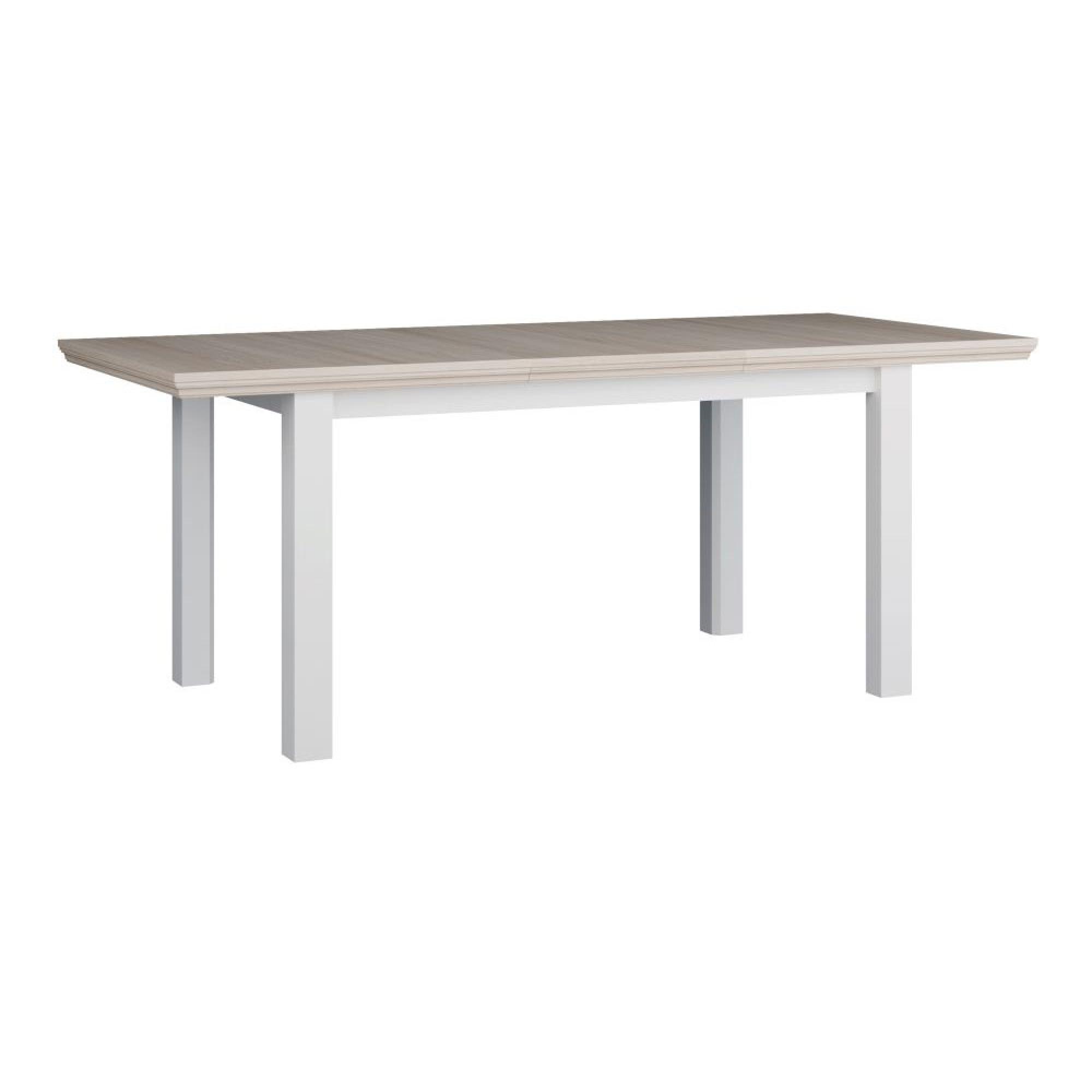 Pontypool Dining Table - 6-8 Seater - 150cm-200cm - Extending - White and Riva Oak