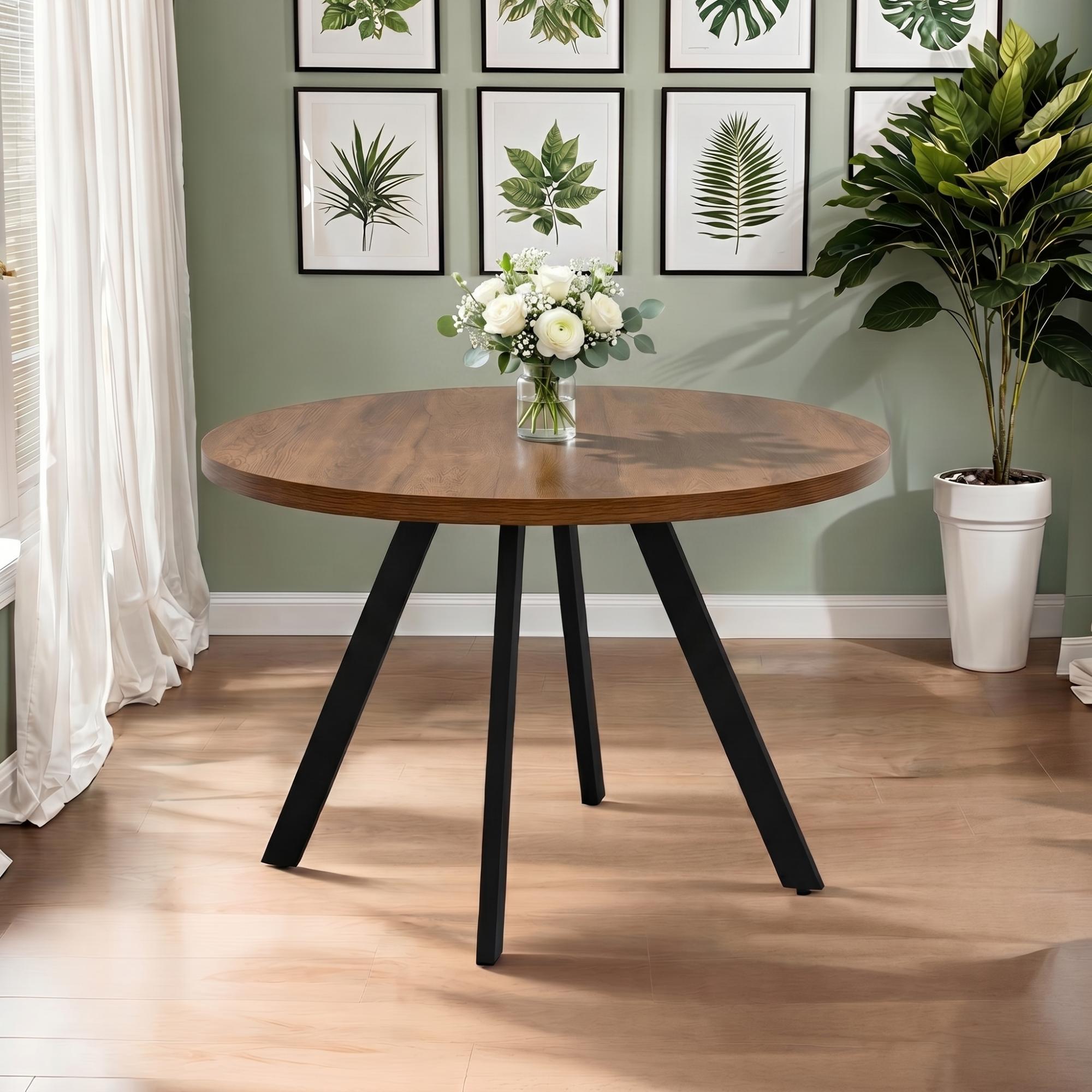 Panama Dining Table - 4 Seater - 110cm - Round - Dark Oak