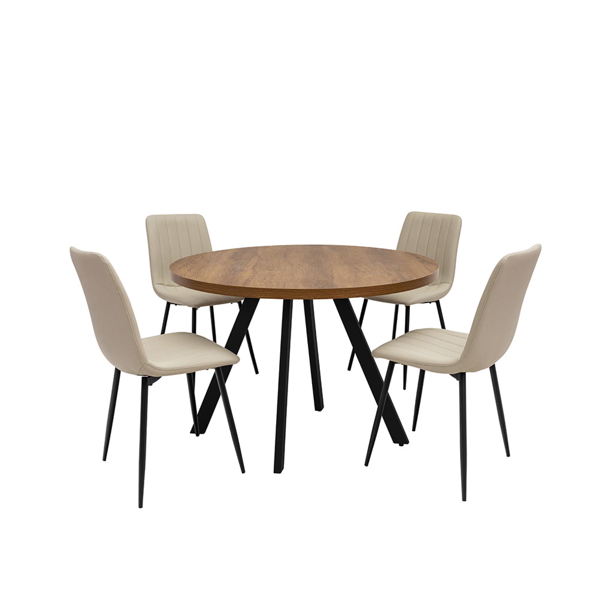 Panama Dining Table - 4 Seater - 110cm - Round - Dark Oak