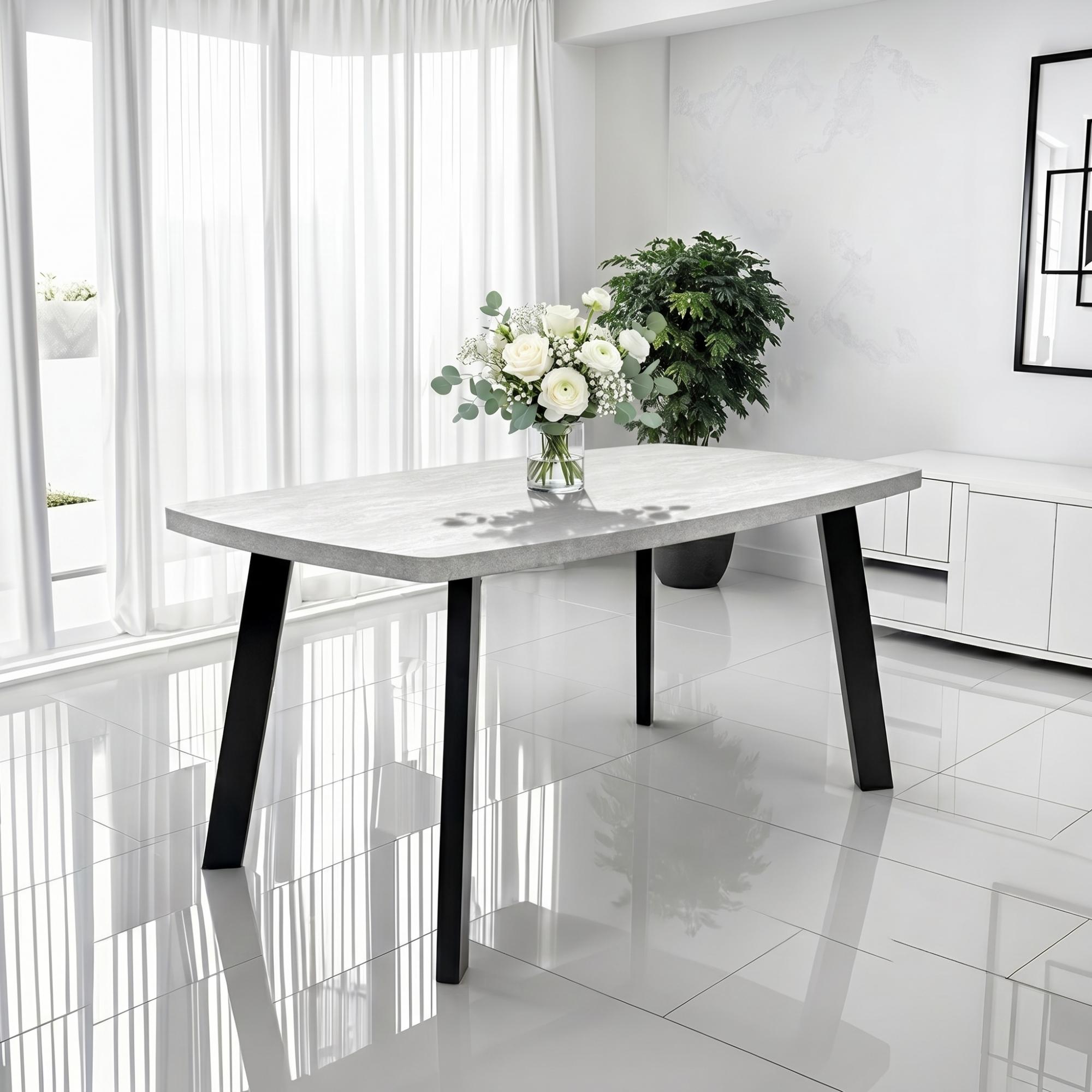 Rimini Dining Table - 6 Seater - 160cm - Grey Melamine