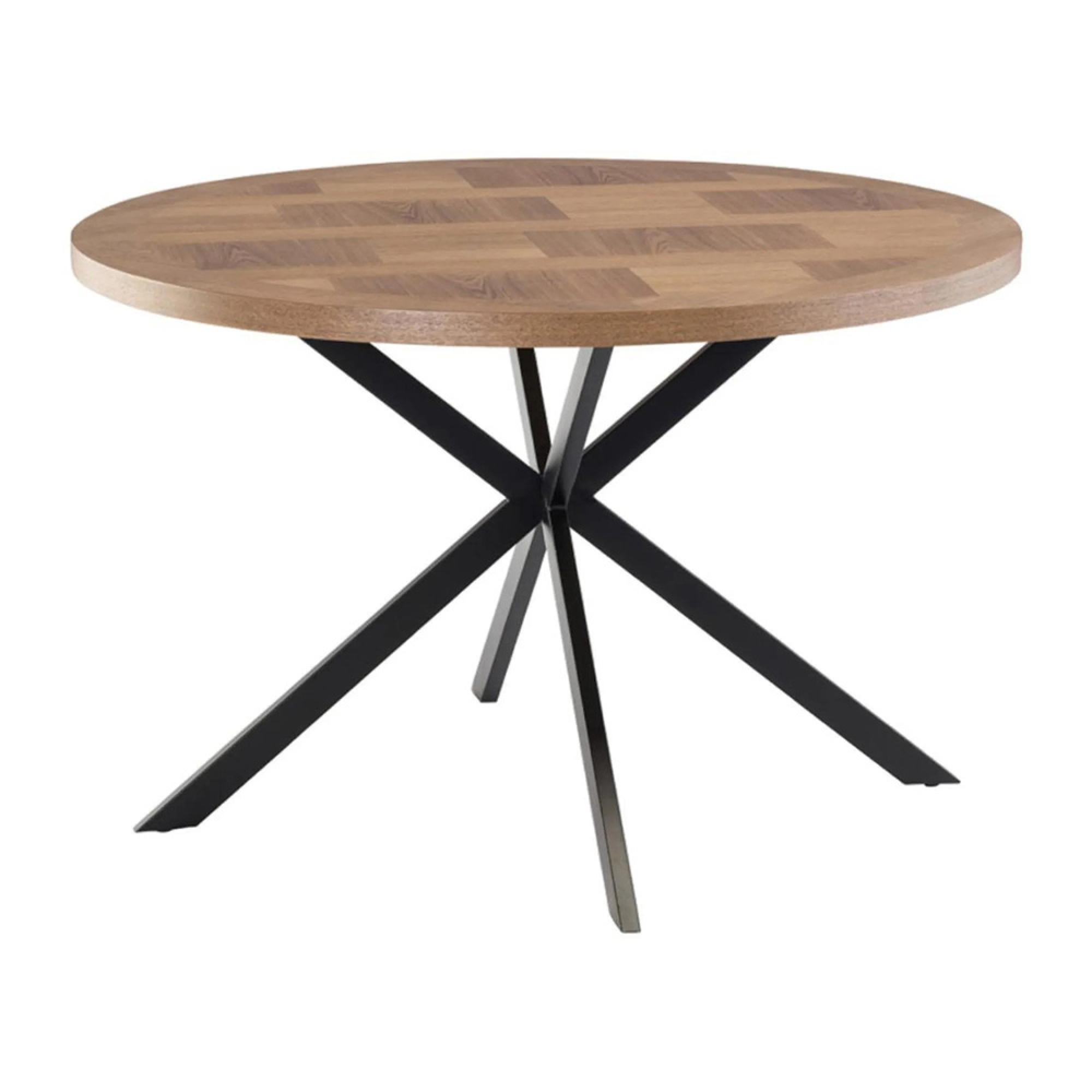 Carson Dining Table - 4 Seater - 120cm - Round - Spider Legs - Oak