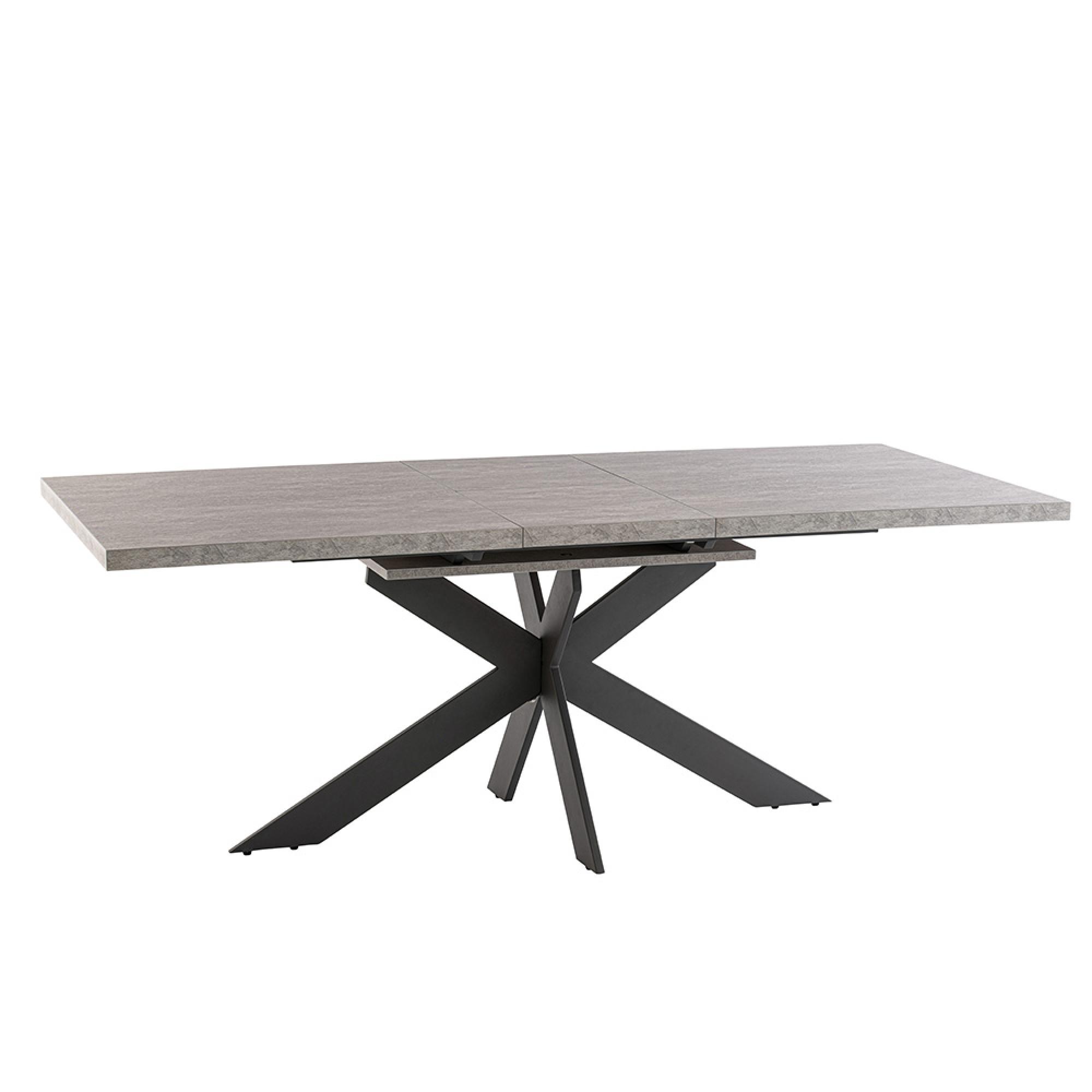 Rimini Extending Dining Table - 6-8 Seater - 160cm-200cm - Spider Legs - Rhine Light Grey