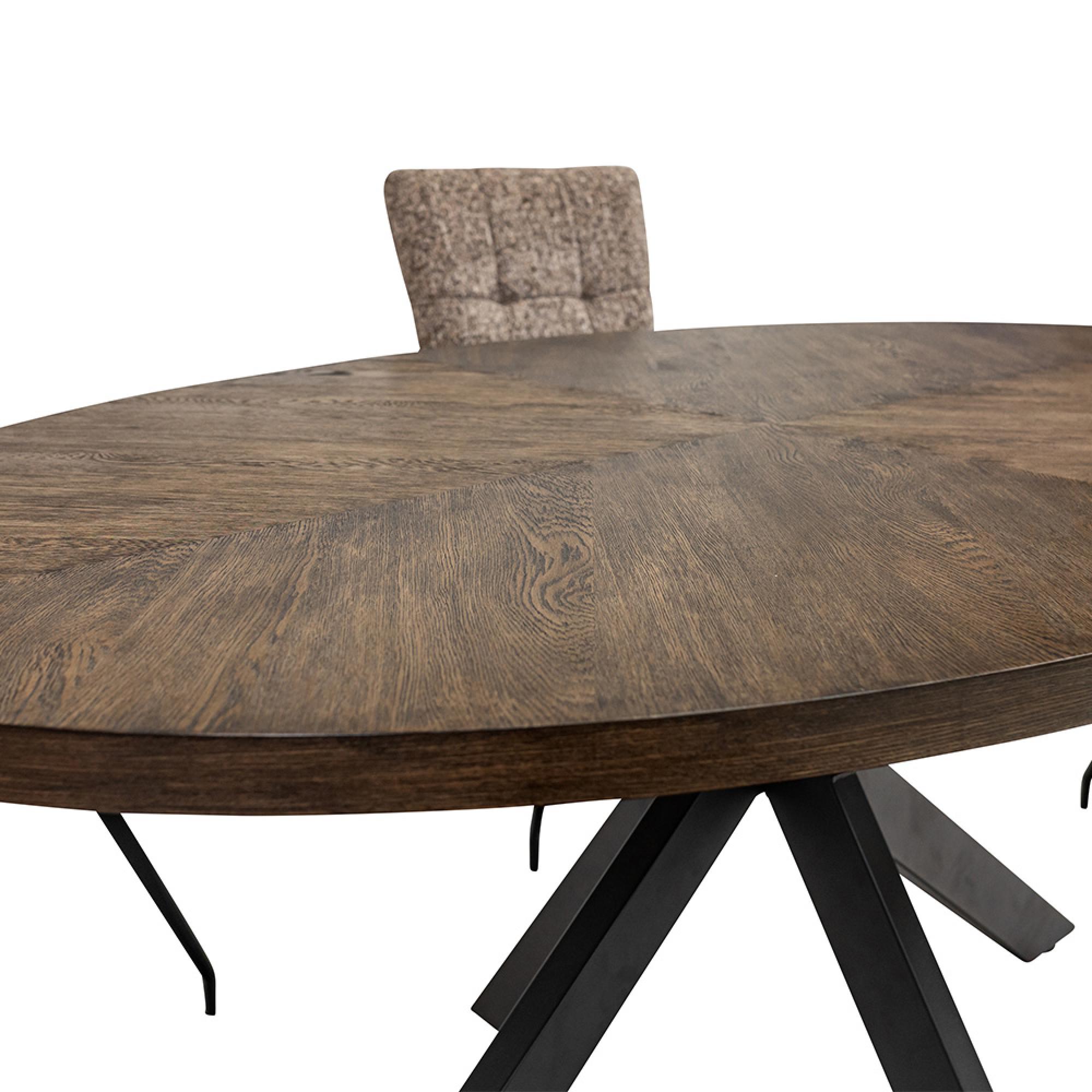 Samara Dining Table - 8 Seater - 180cm - Oval - Spider Legs - Dark Oak